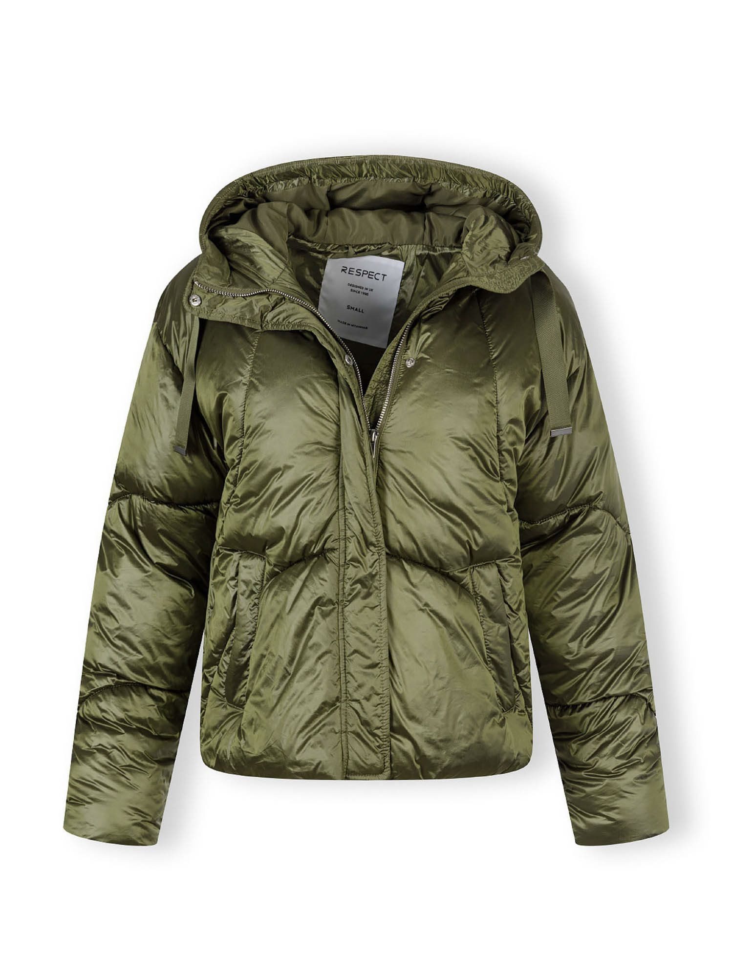 Respect Winterjacke Kurze Steppjacke mit Kapuze und Doppelverschluss (XS-XXL)