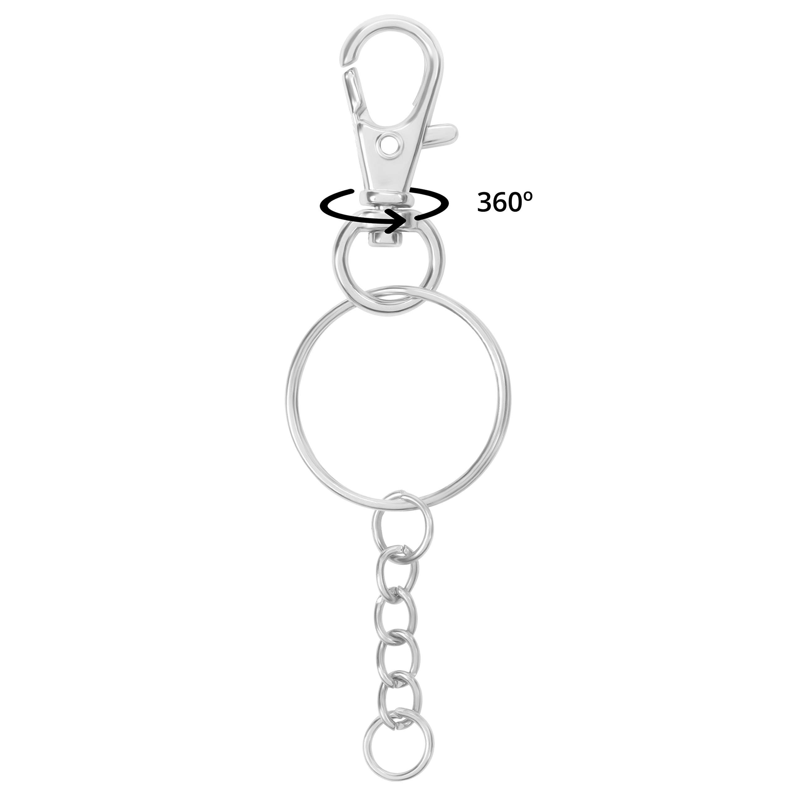 Stück, Belle Rings pcs Schlüsselringe Karabinerhaken Carabiner Metall 120 Hooks - with Metall, Metal Key Rundstahlkette Vous 120 - mit