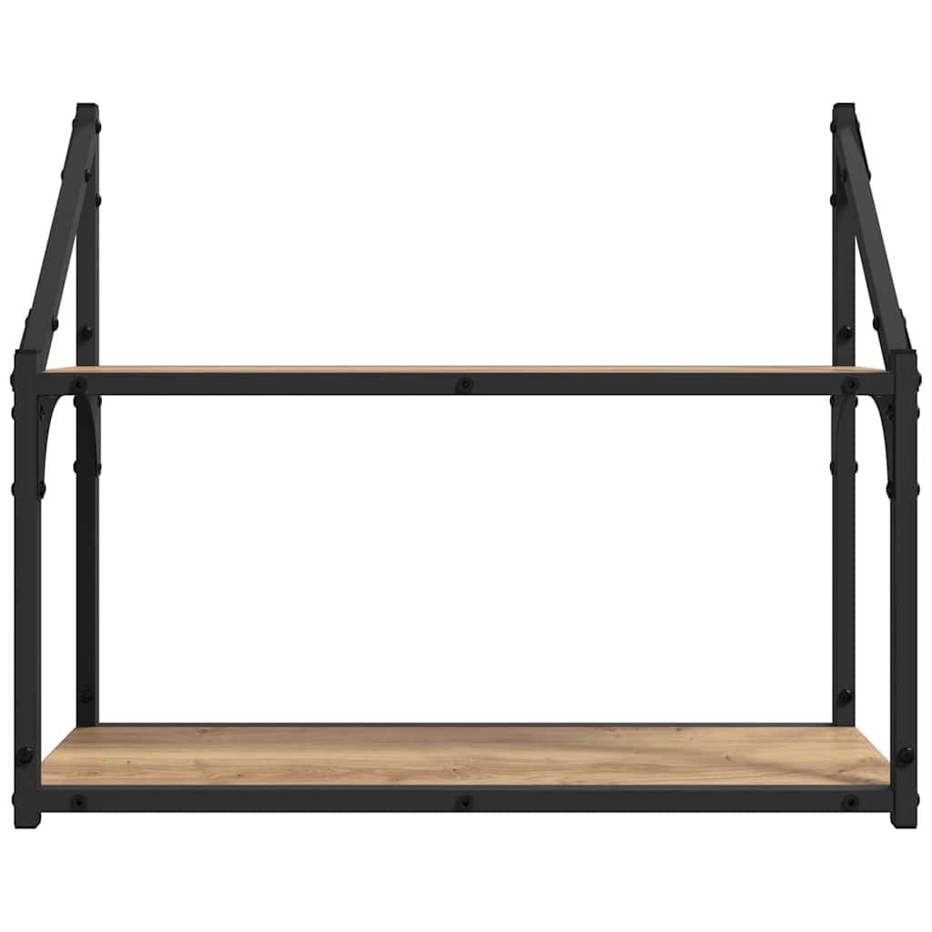 vidaXL Regal Wandregal Wandhalterung Artisan-Eiche 60 x 21 x 51 cm, 1-tlg. – Bild 5 von 5