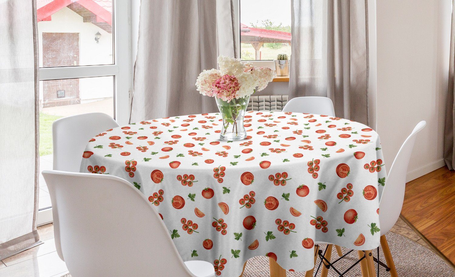 Küche Abdeckung Dekoration, Esszimmer Petersilie Kirschtomate Gemüse Tischdecke Abakuhaus Tischdecke Kreis für