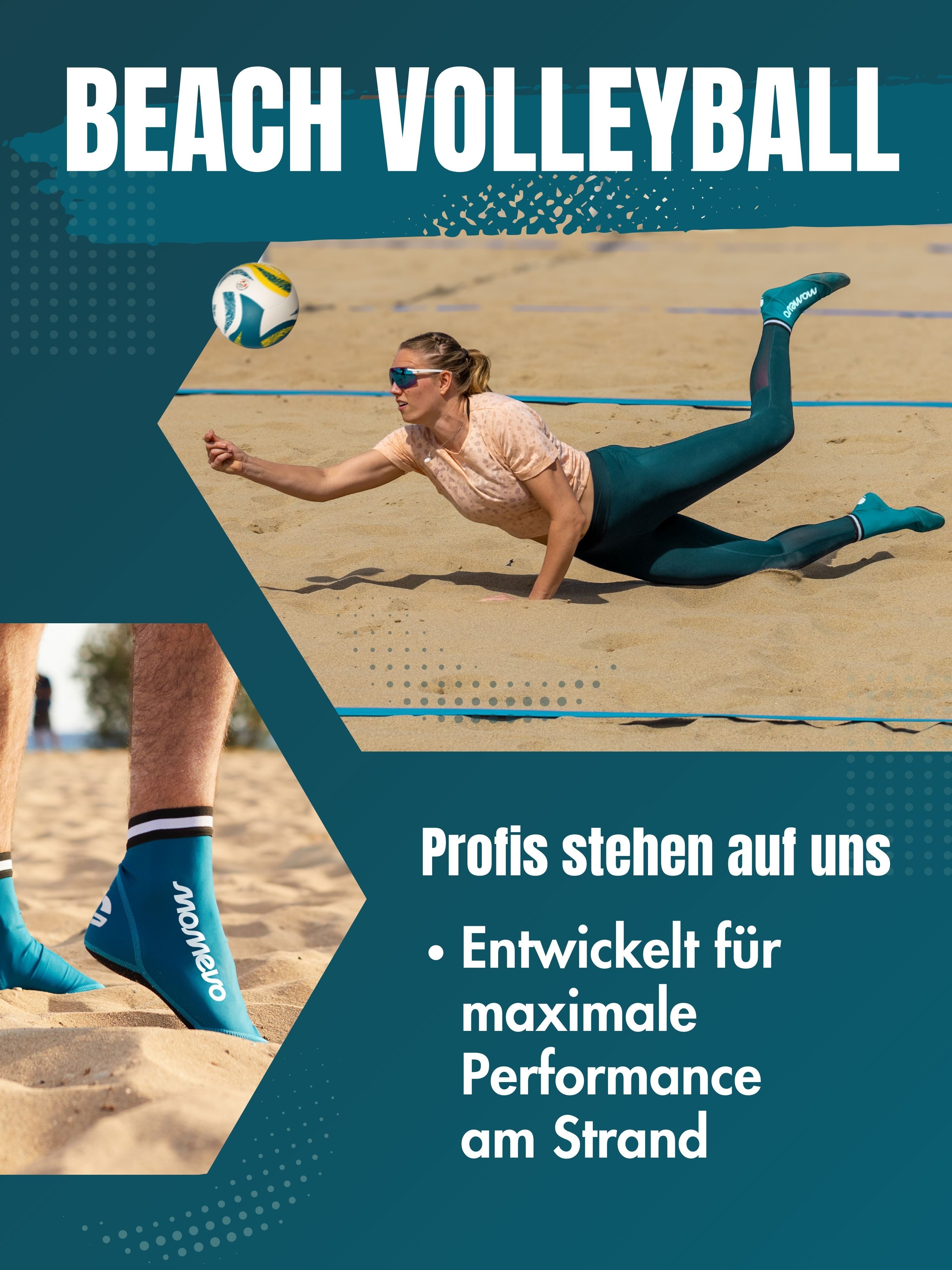 Momevo Neoprensocken Beachvolleyball Socken aus Neopren Schützende Beachsocken Herren Damen weich, leicht, robust