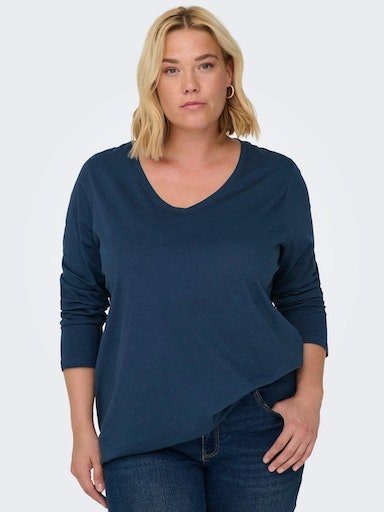 A-SHAPE CARMAKOMA TOP L/S JRS Dress Blues ONLY CARBONNIE V-Shirt LIFE