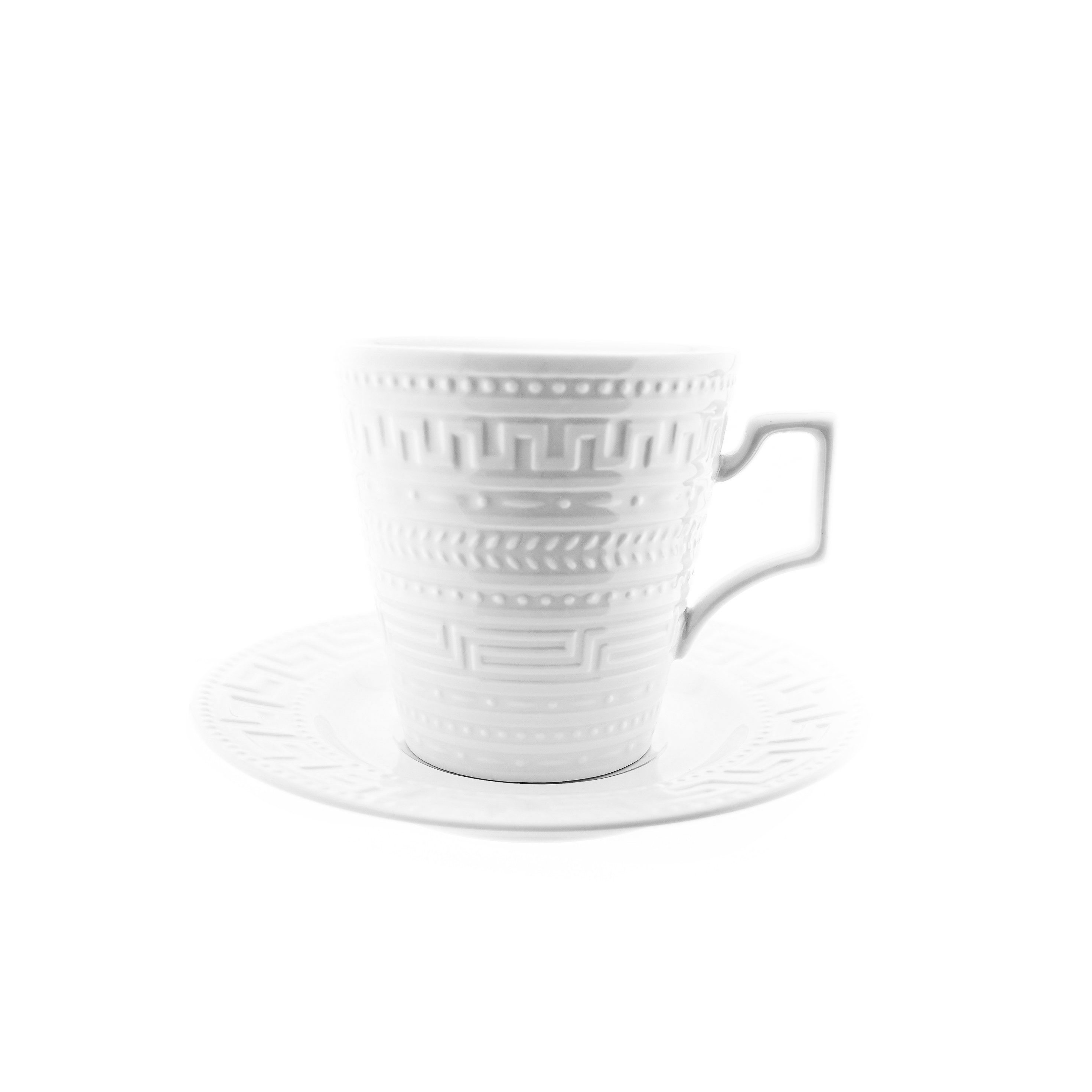 Espressotasse Mokka-Tassen-Set - 12 Teiliges Set weiß - Espressotasse 100 ml