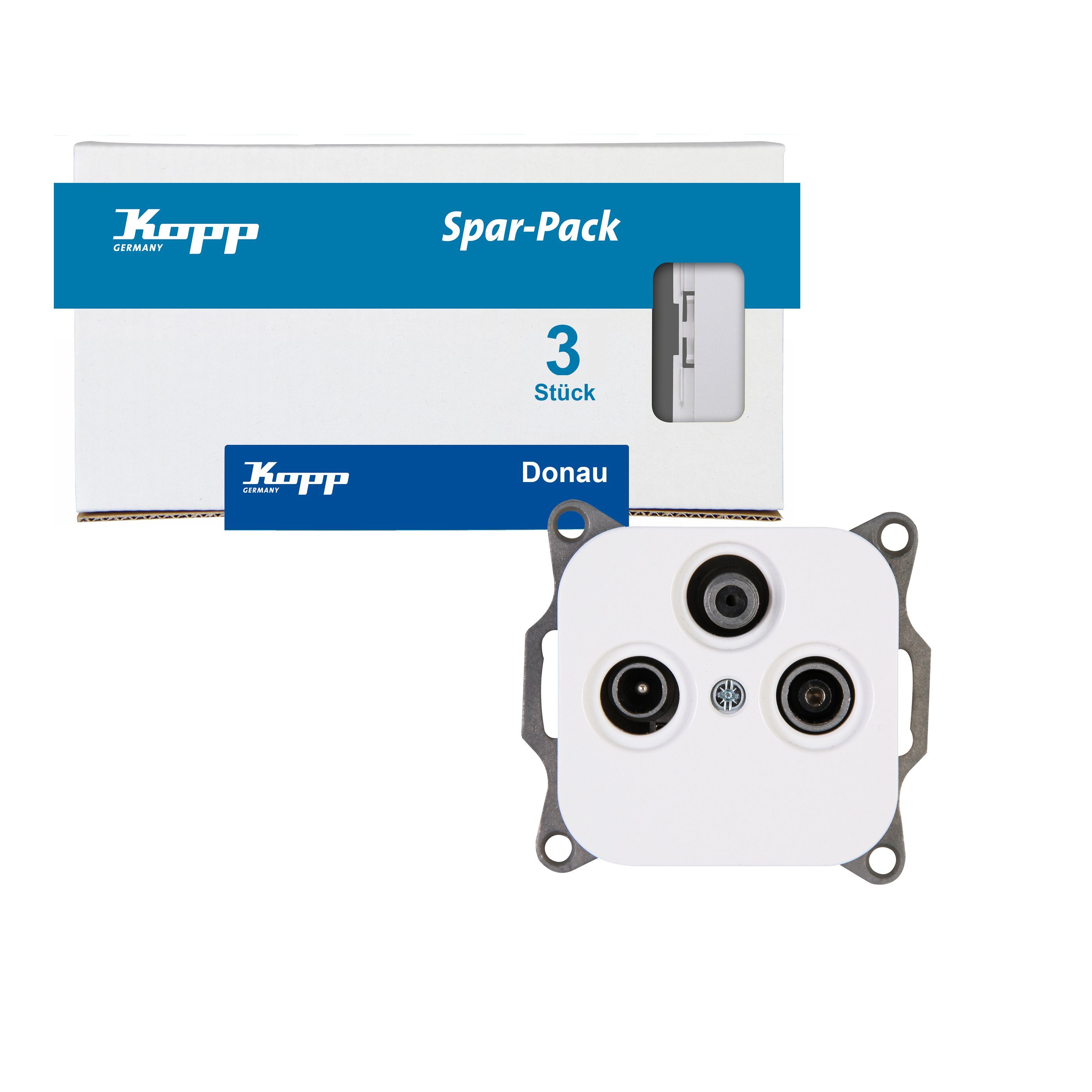 Kopp Antennensteckdose Donau, Spar-Set, 3-St.
