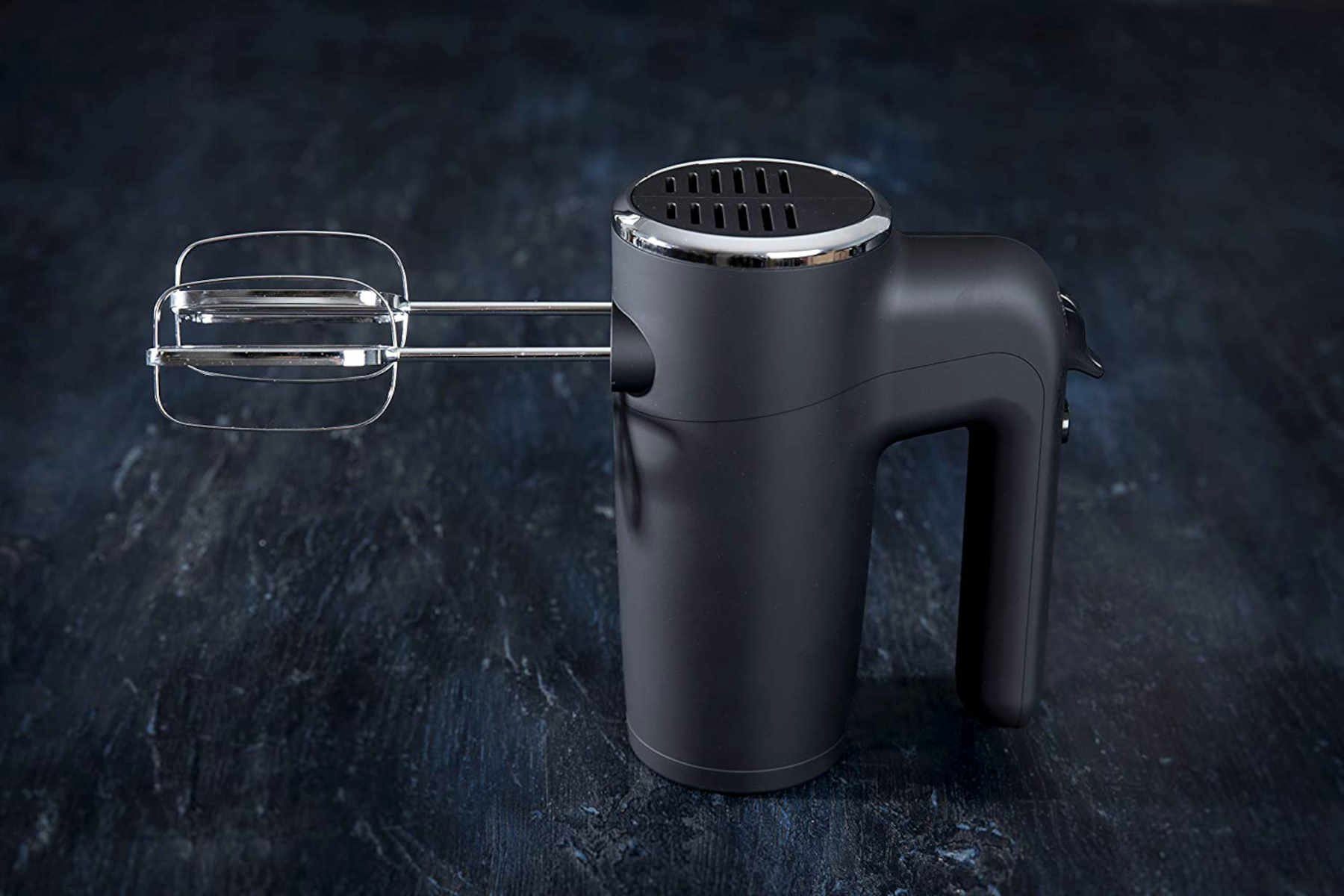 GASTRONOMA Handmixer 18200001 Handrührgerät Matt Schwarz, 6  Geschwindigkeiten zur individuellen Einstellung je nach Teigsorte