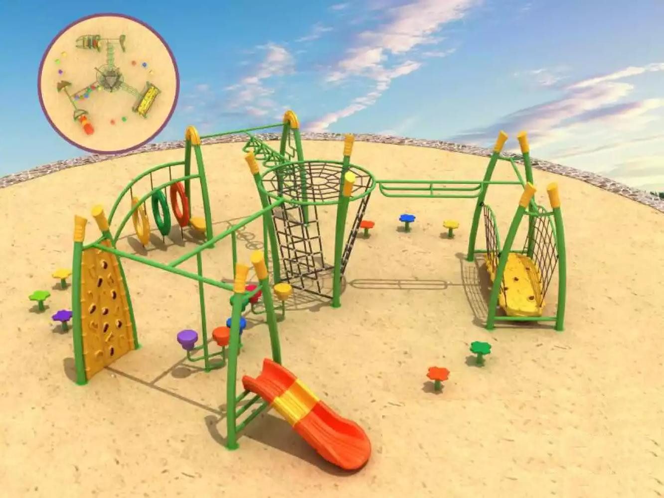 Xlmoebel Klettergerüst Vielseitiger Spielturm mit Kletterwand und Outdoor-Unterhaltung, (1-St., Spielplatz), Hergestellt in Europa