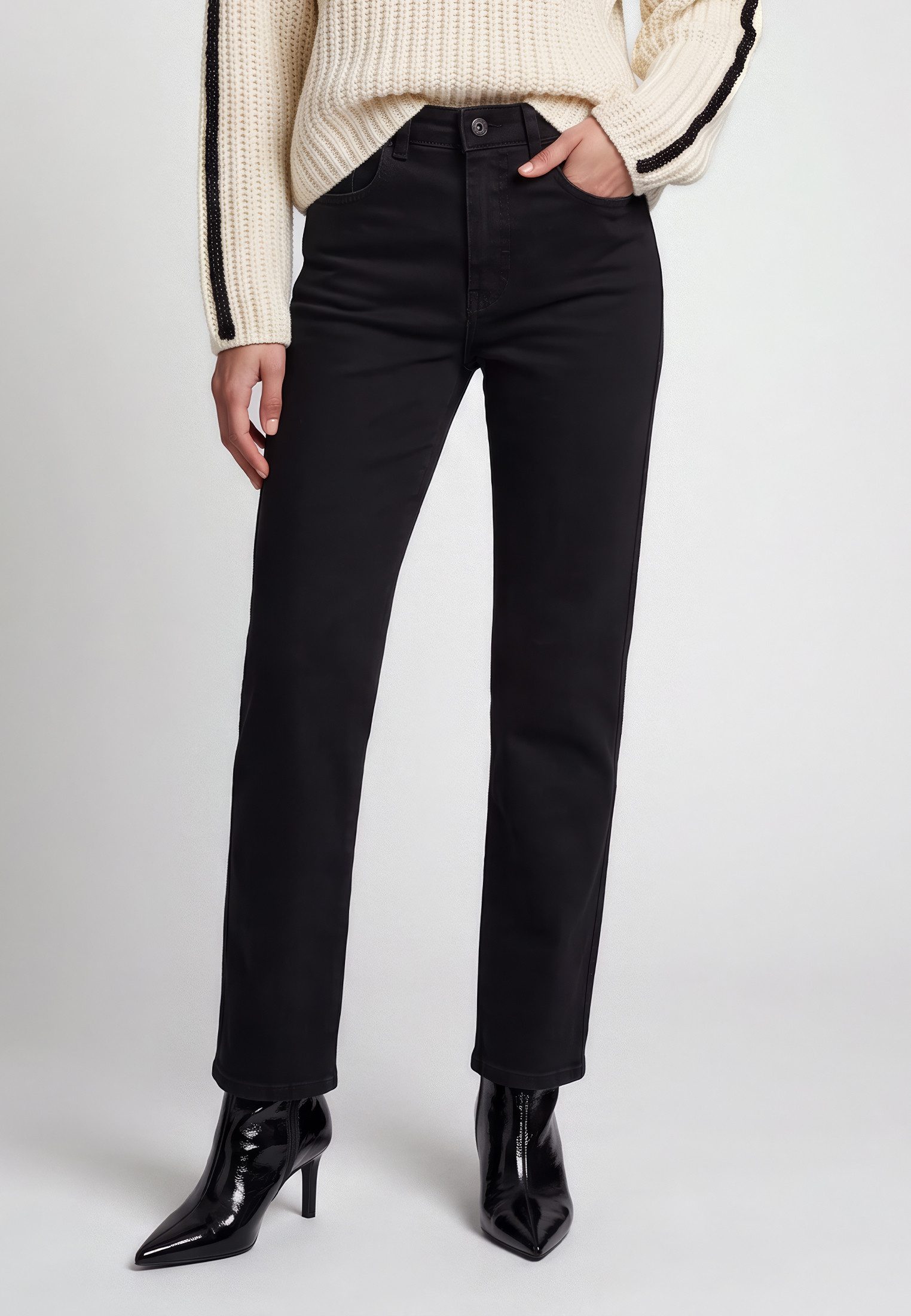 MARC AUREL Weite Jeans mit Schmuckband