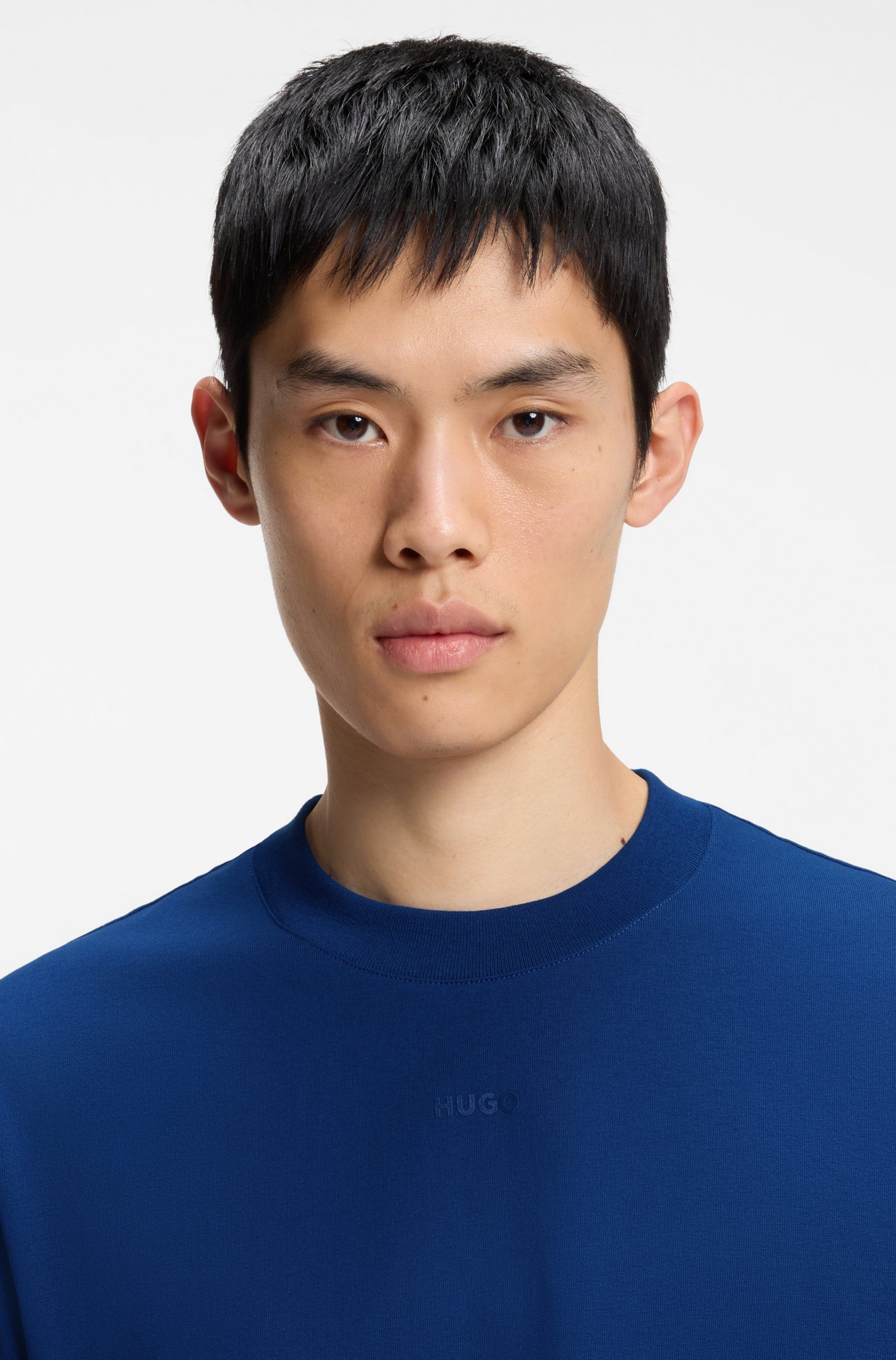 HUGO T-Shirt Rundhalsausschnitt, Relaxed Fit, Logo-Print