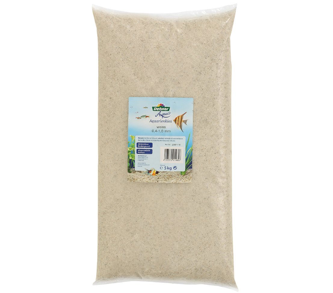 Dehner Aquarienkies Aquariensand, Körnung 0.4 - 1 mm, 3 x 5 kg, weiß