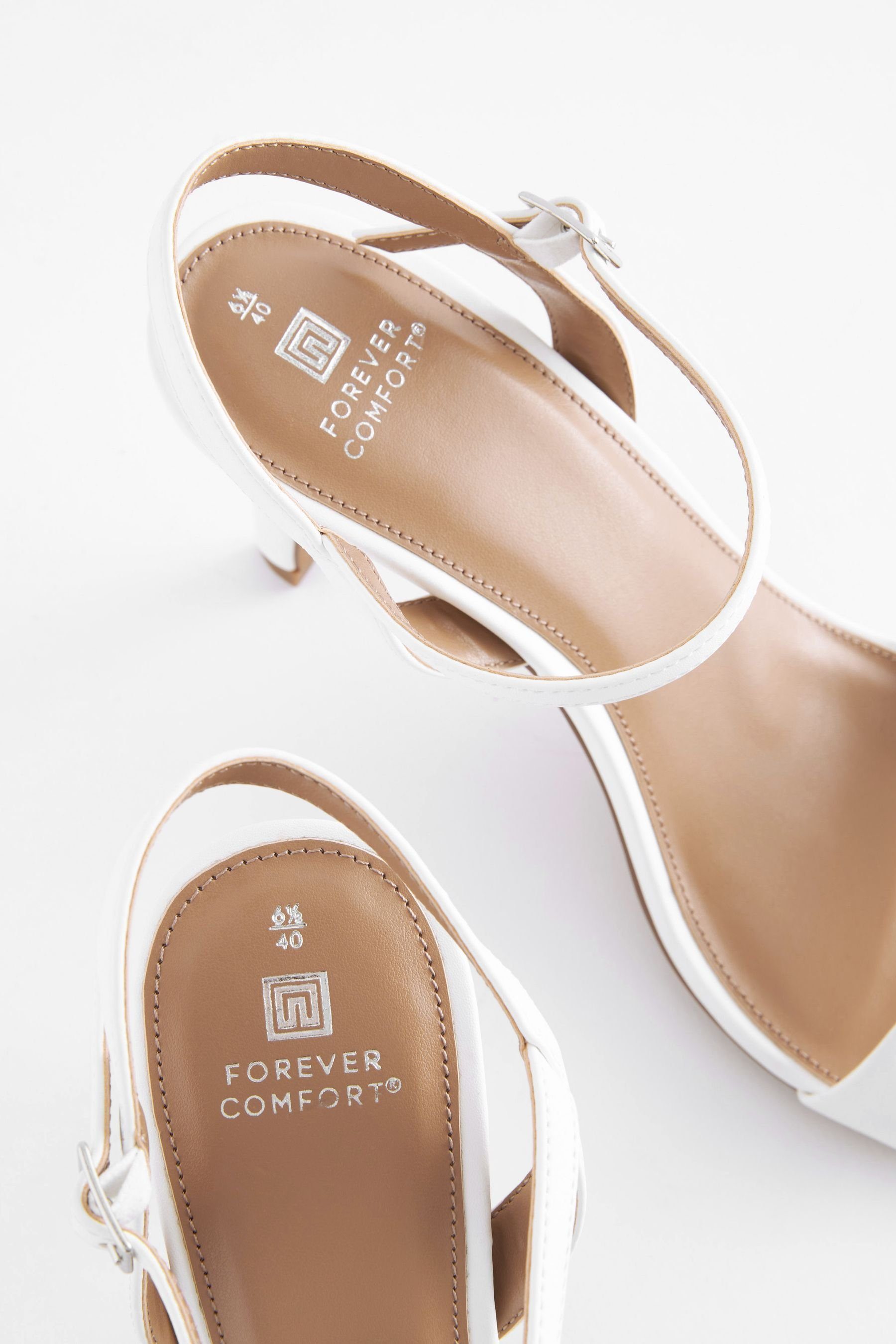 Next Sandalette Comfort® Absatz mit (1-tlg) Sandaletten Forever White schmalem