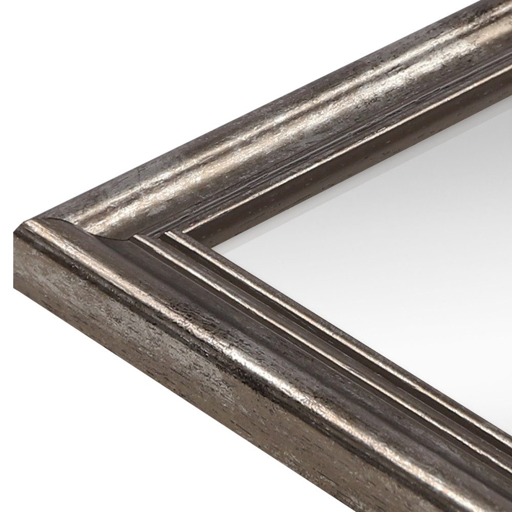 WANDStyle Wandspiegel H400, Silber, aus Massivholz im Stil Antik