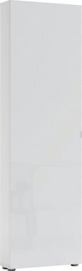 möbelando Schuhschrank SPAZIO (BxHxT: 60,2x200x18,6 cm) in weiß mit einer Tür und 12 Fächern