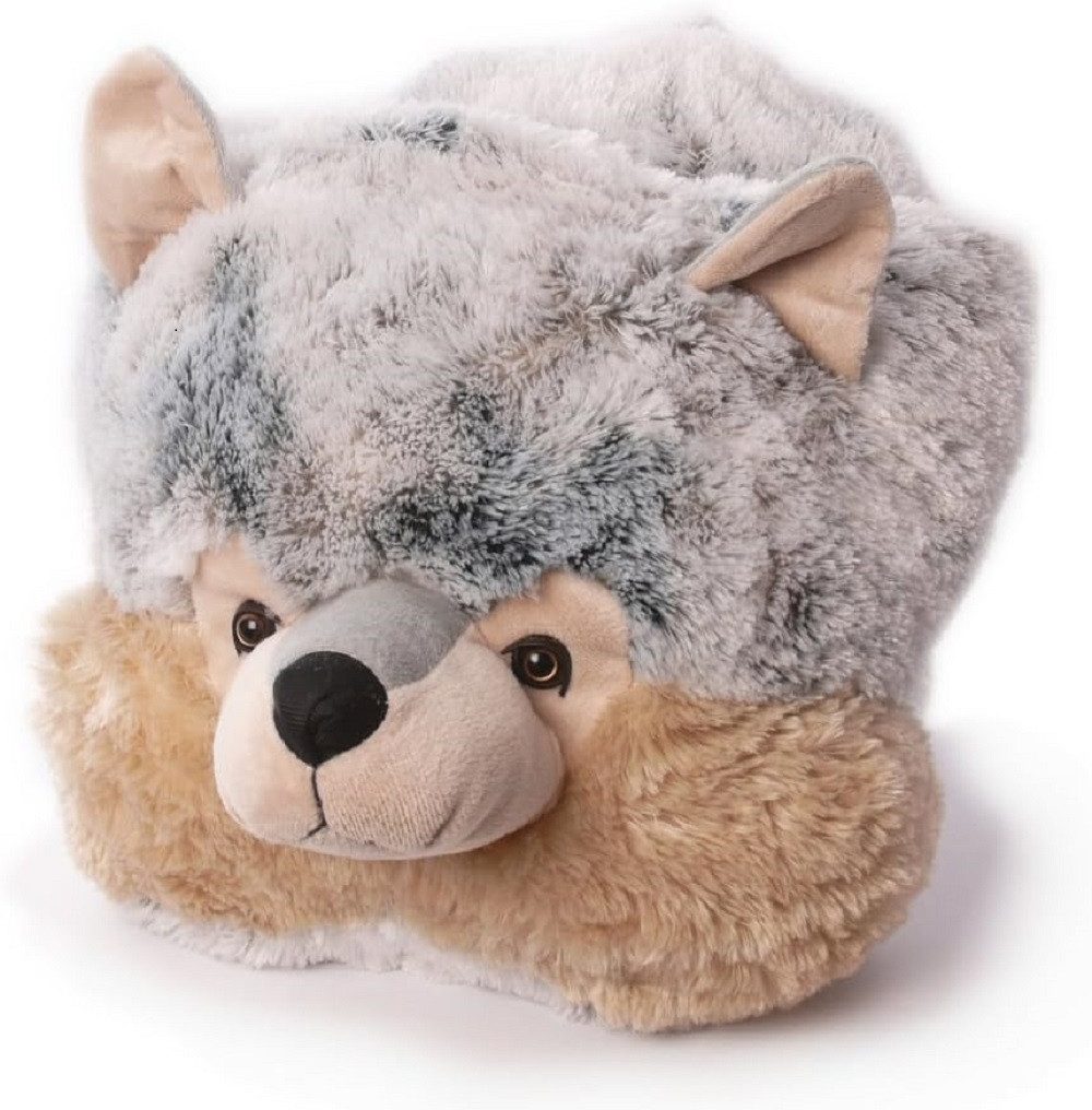 inware Wärmekissen Fußwärmer Elch / Schaf / Wolf / Hund Plüsch Tierdesigns, Fußsack, (1-tlg), Gummisohle ist rutschfest sowie robust / ideal als Geschenk