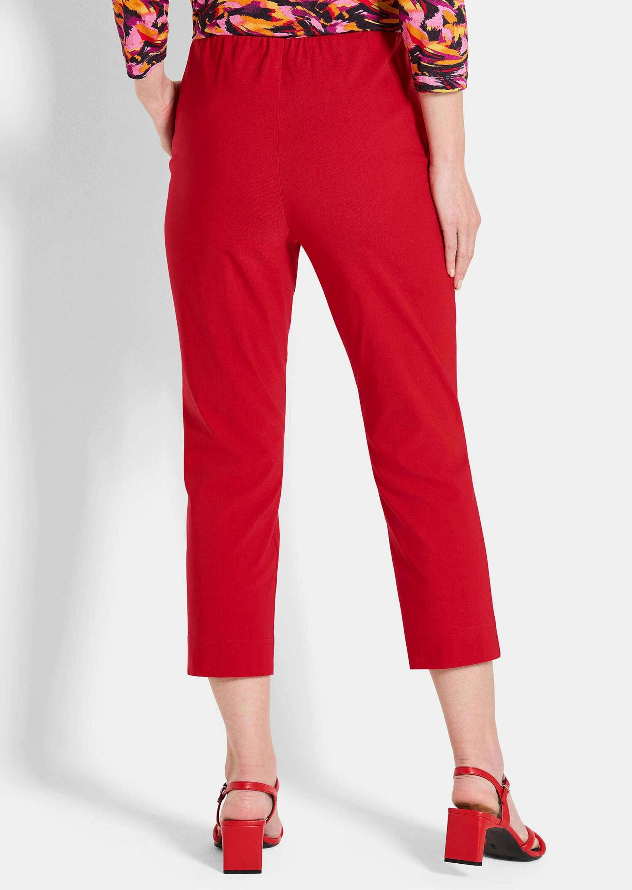 GOLDNER Schlupfhose Kurzgröße: Elegante Schlupfhose mit Biesen Businesshose in verkürzter Länge, elastischer Bund, Eingriffstaschen