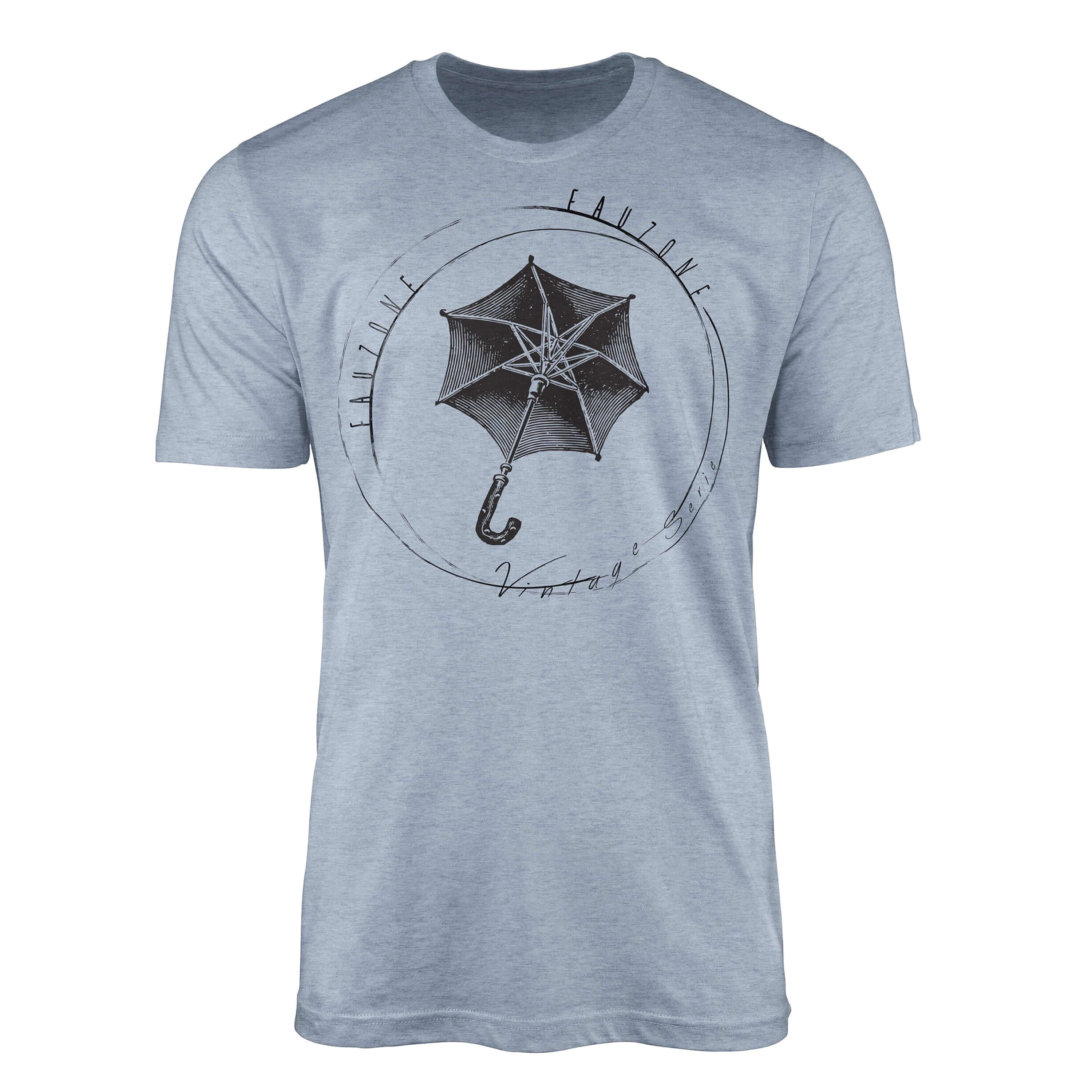 Sinus Art T-Shirt Vintage Herren T-Shirt Regenschirm Stonewash Denim | T-Shirts