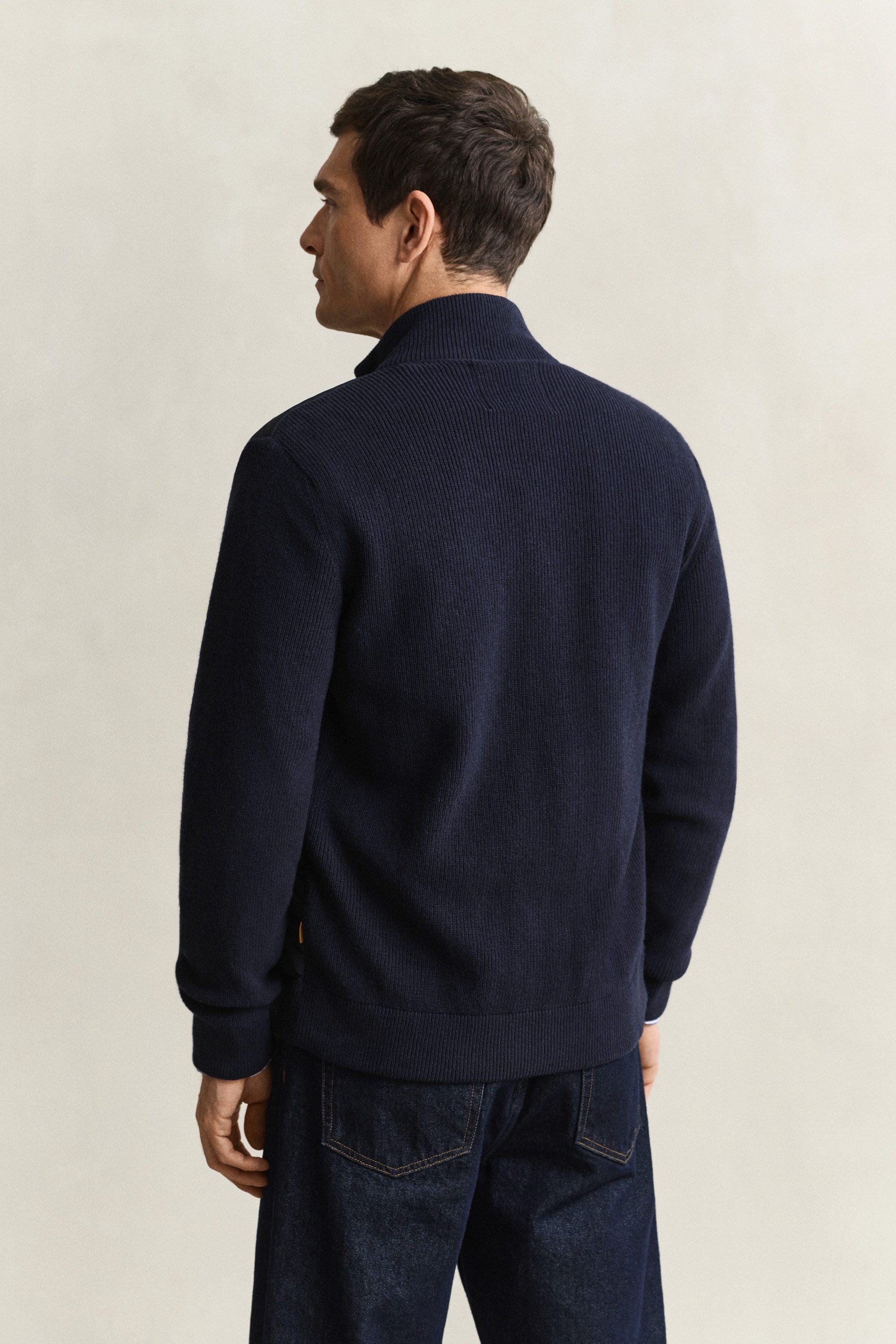 Gant Strickjacke HYBRID ZIPPED CARDIGAN Regular fit mit Stehkragen – Bild 2 von 5