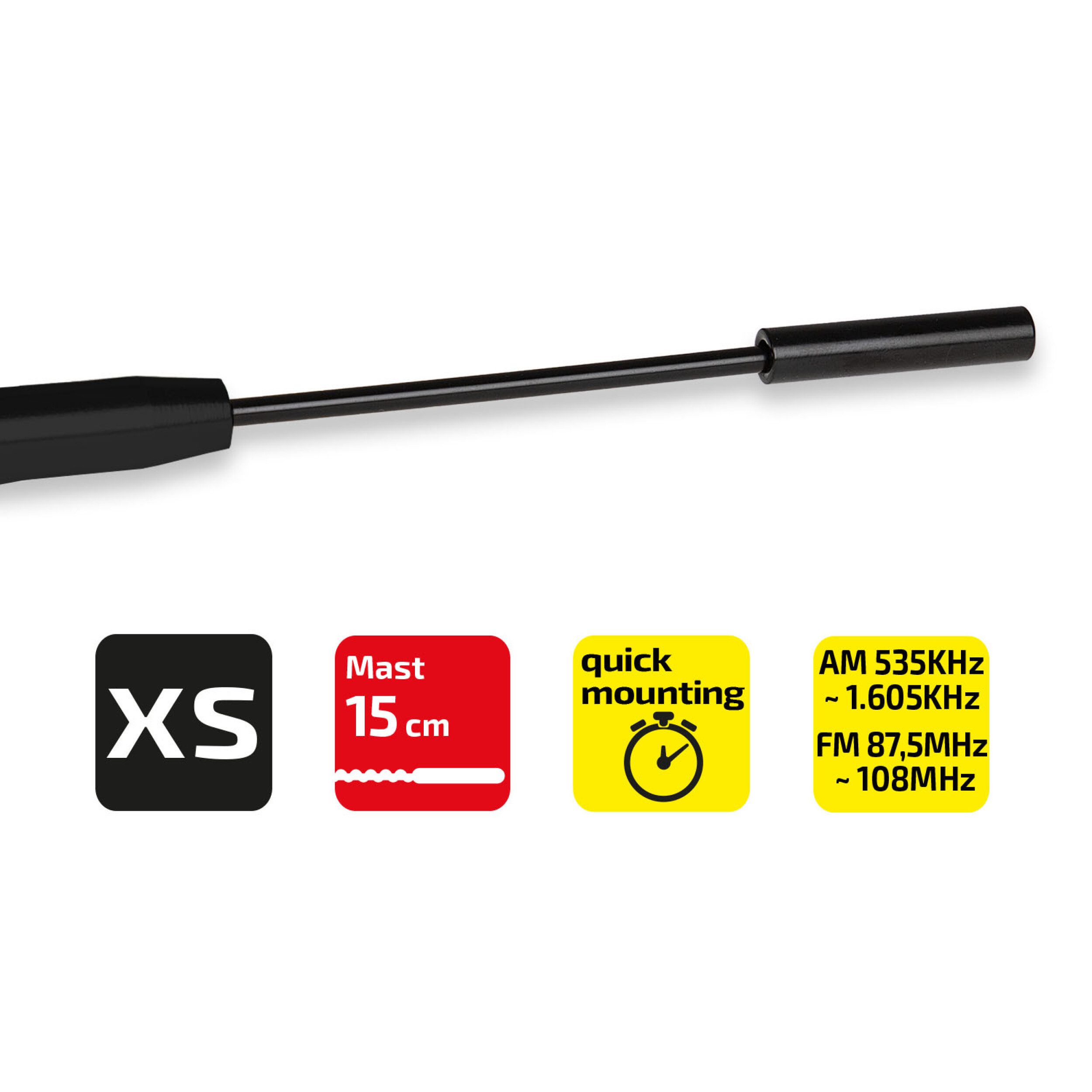 HEYNER Antenne Ersatzstab 15 cm M4 M5 & M6 Universal Auto AM FM DAB+ Alu Autoradio-Ersatzantennenstab – Bild 2 von 5