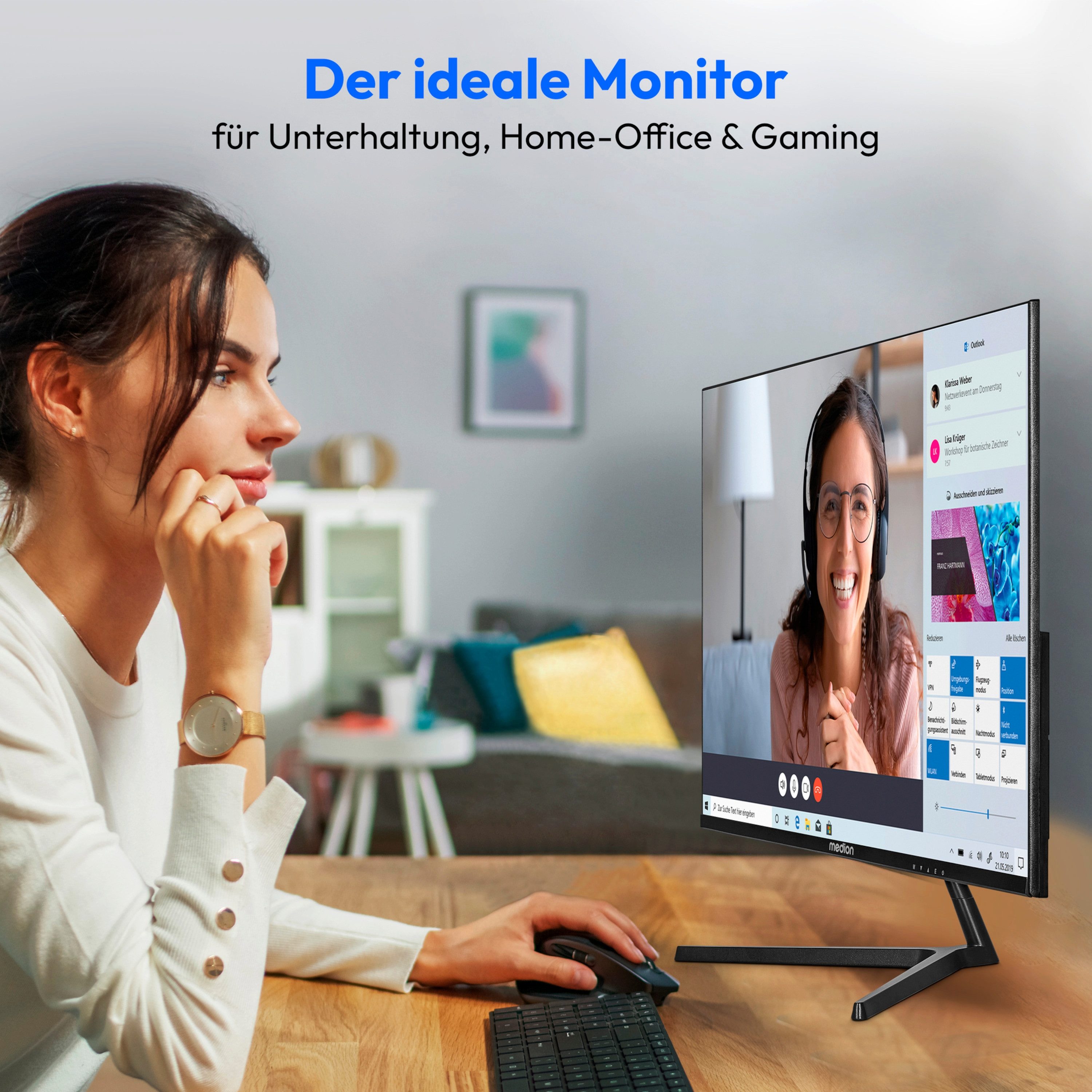 Medion® Widescreen Monitor MEDION® AKOYA® P52726 (MD 20154) Gaming-Monitor (68.6 cm/27 ", 1920x1080 px, 1080p Full HD, 14 ms Reaktionszeit, Full-HD Display, P52726)