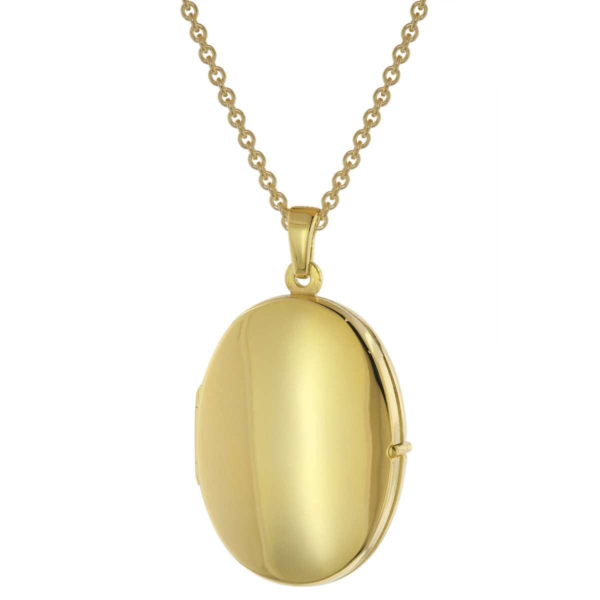 trendor Kette mit Anhänger 75826, für Damen mit Medaillon Gold auf Silber 925