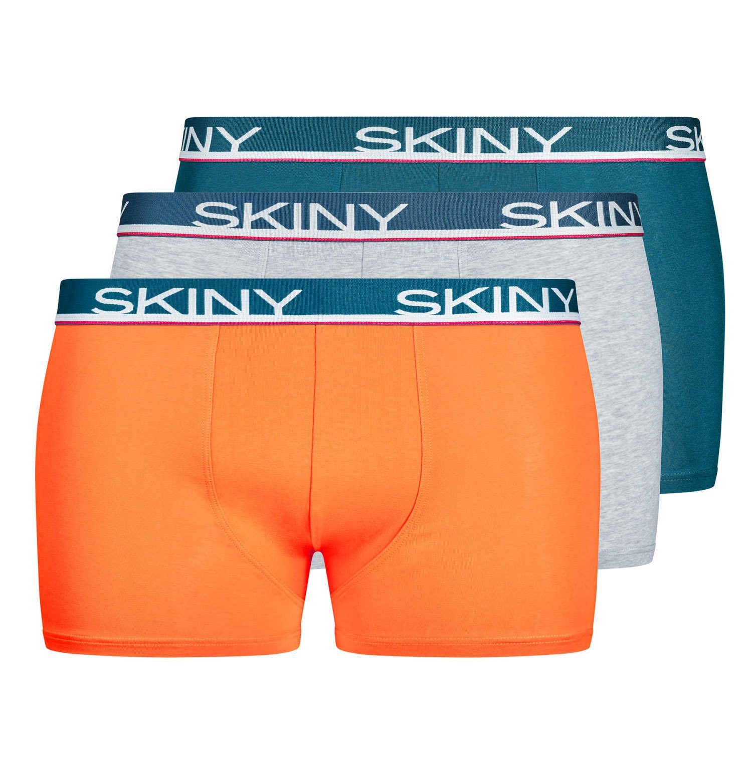 Skiny Boxershorts 3er Pack Skiny Herren Boxershorts (3-St) Modisches Design 3er Pack 072 orange selection