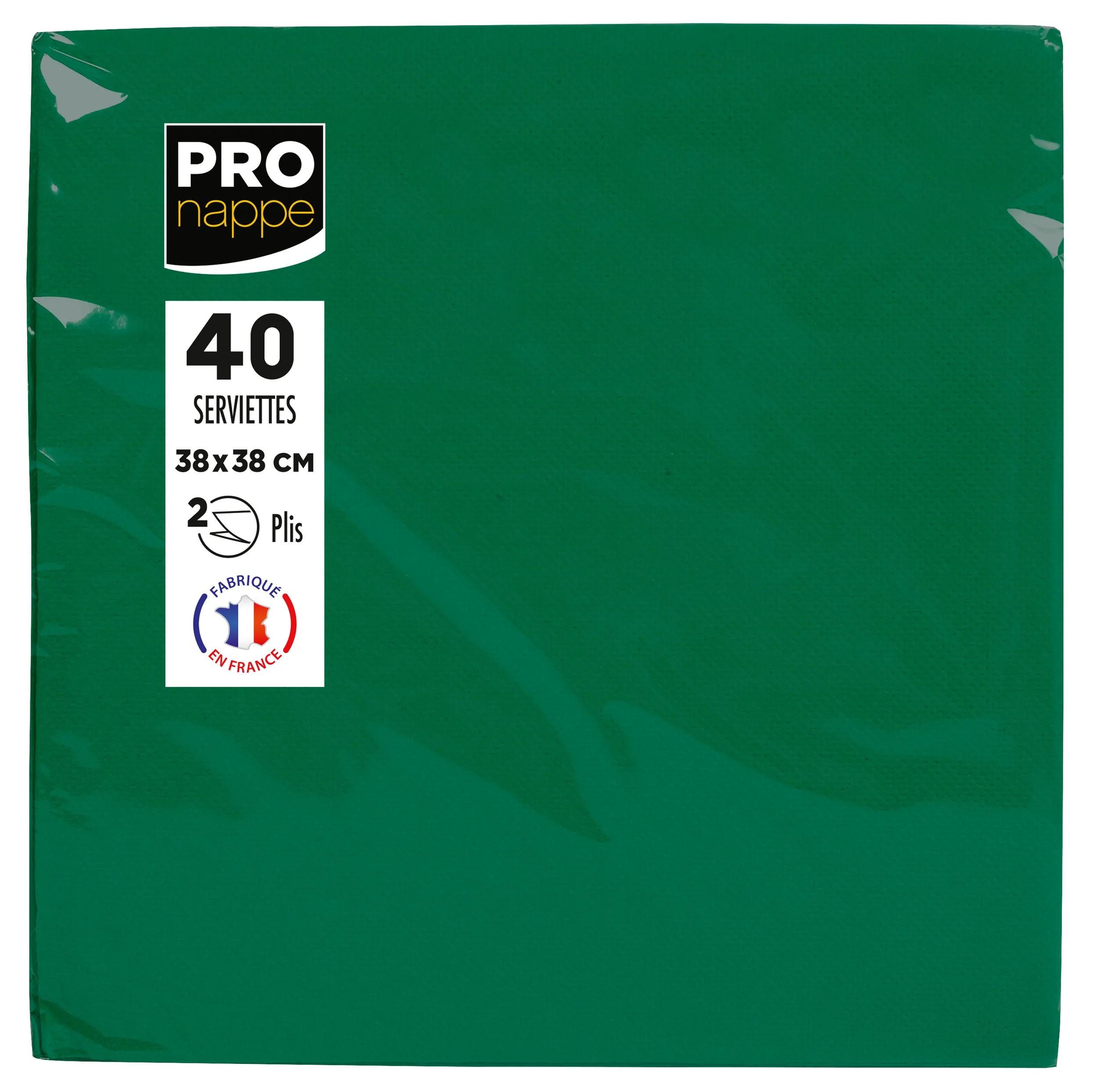 PROnappe Tischband 30x Pack 40 Servietten Tissue, 2-lagig 38x38cm Tannengrün SV623807I, Serviettes ouate micro gaufré