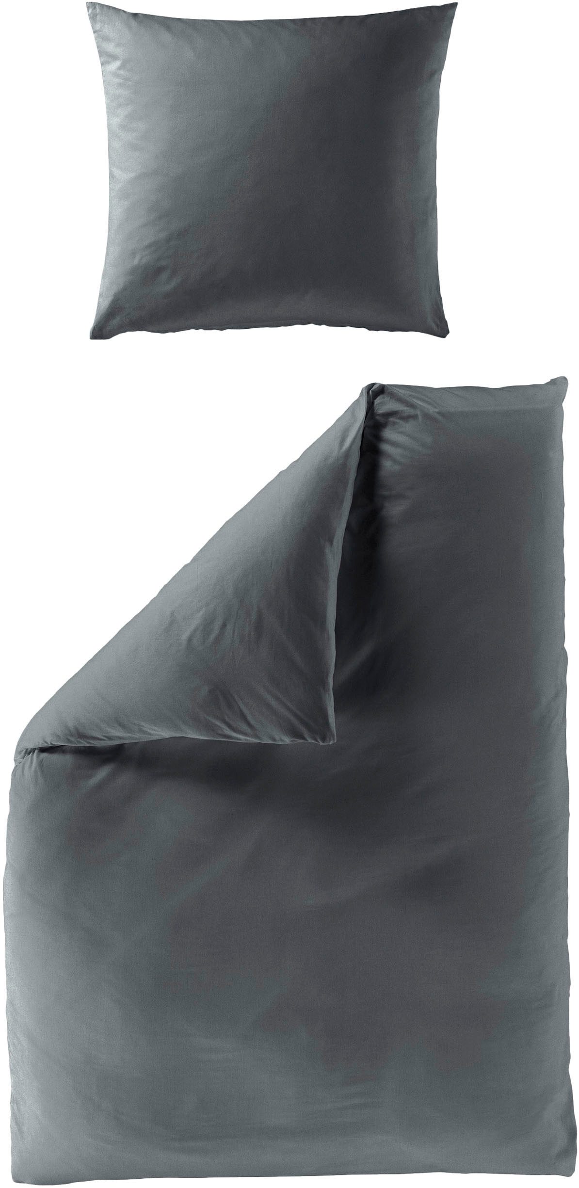 BIERBAUM Bettwäsche Biber Uni, Biber, 2 teilig, Schlichtes Unidesign: Zeitlos und stilvoll für jedes Schlafzimmer