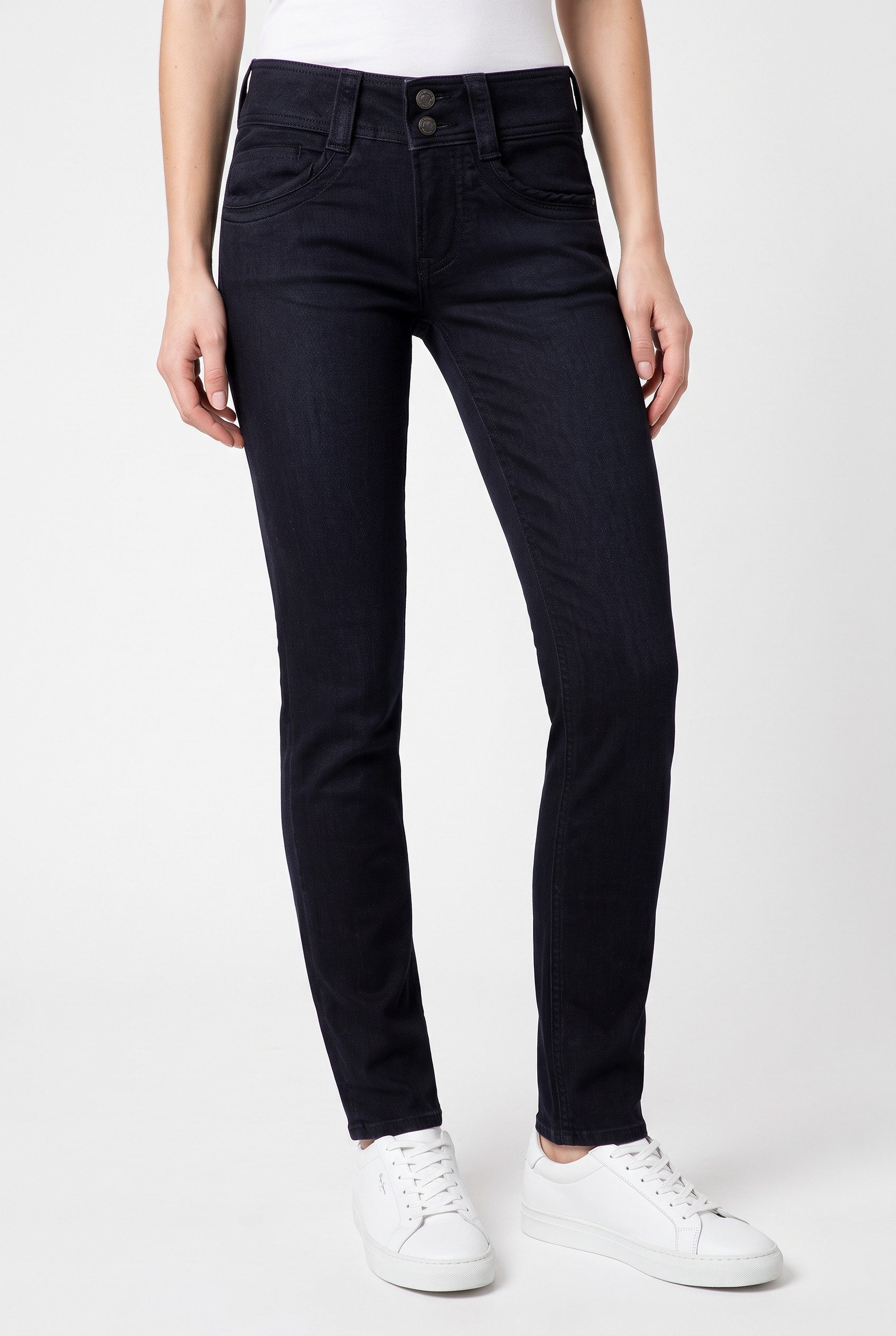 Pepe Jeans Straight-Jeans SLIM JEANS MW GEN mit doppeltem Knopfverschluss