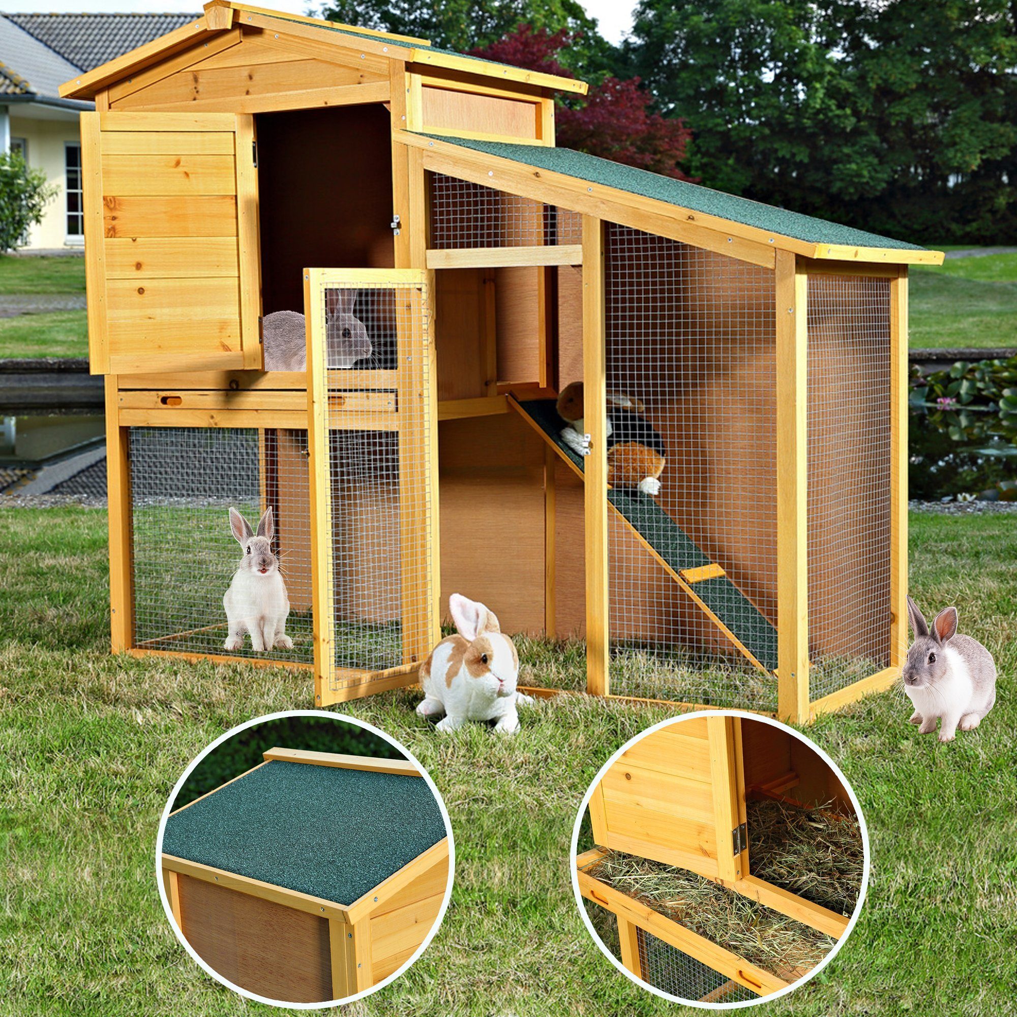 Melko Kleintierstall Kleintierstall Hasenstall Hasenkäfig Kaninchenstal Fre günstig online kaufen