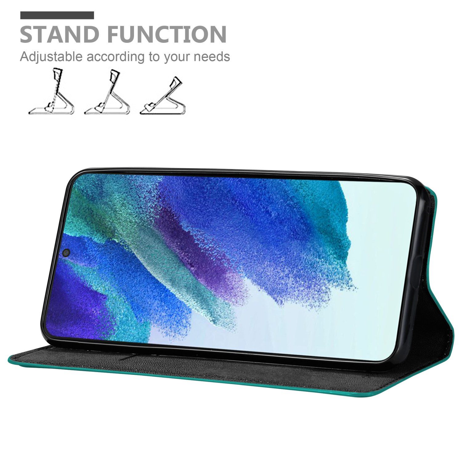 Cadorabo Handyhülle für Samsung Galaxy S22 Hülle Samsung Galaxy S22, Hülle Schutzhülle mit Standfunktion, Magnetverschluss und Kartenfach