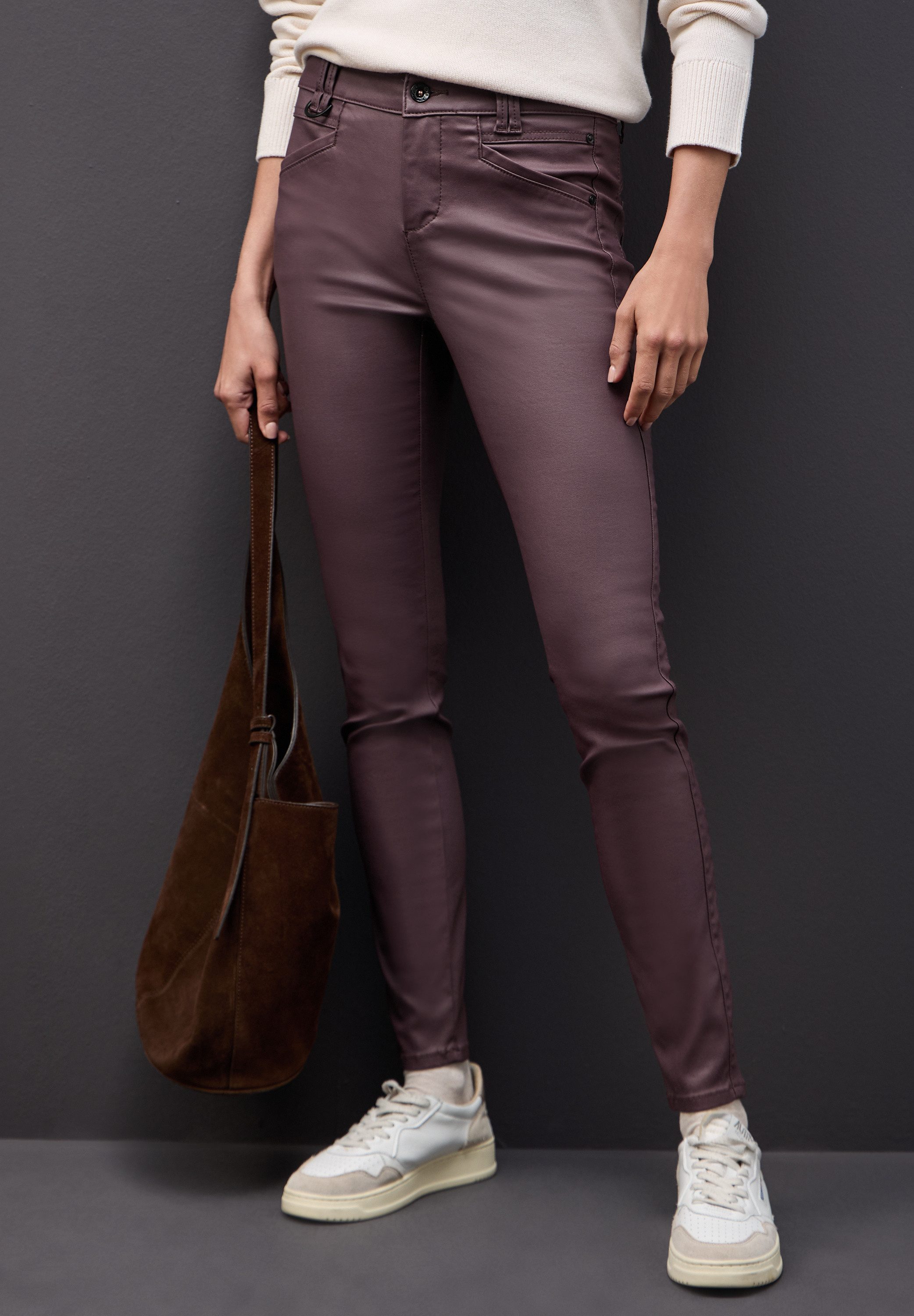 STREET ONE Lederimitathose Middle Waist