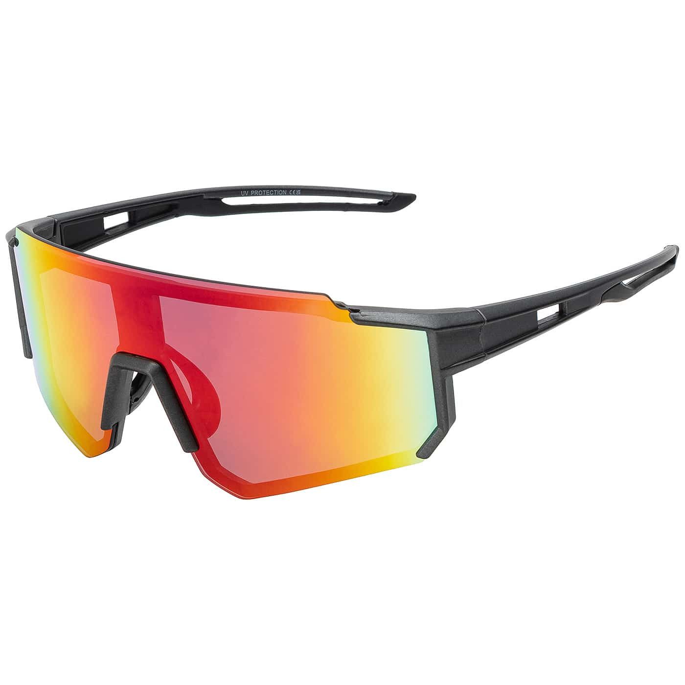 BEZLIT Eyewear Pilotenbrille Unisex Sonnenbrille Sportlich verspiegelt (1-St) mit schwarzen Linsen, Rot/Gelb, Blau und Blau Lila