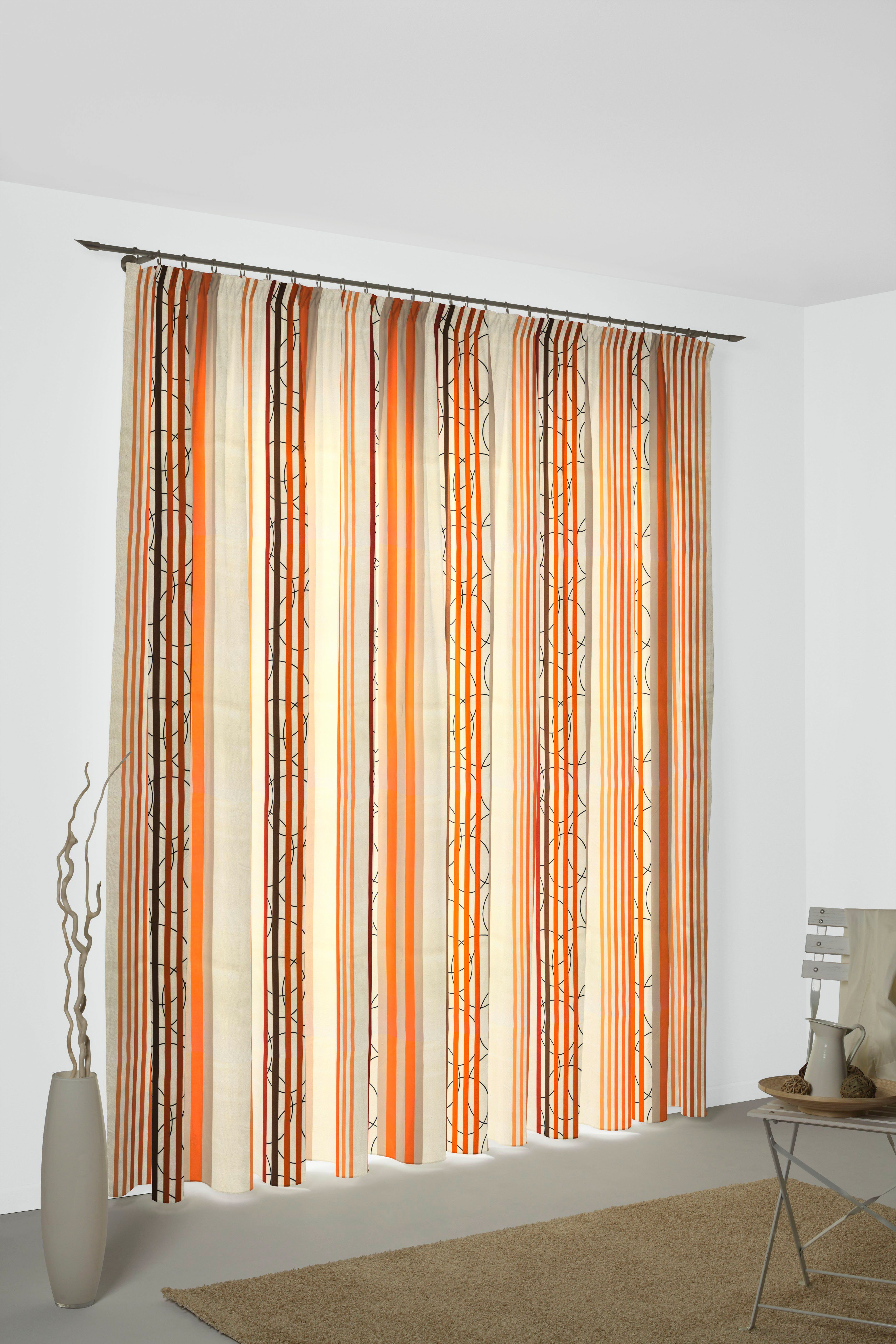 Multifunktionsband Wirth, Vorhang Jacquard Soliera, blickdicht, (1 St), orange