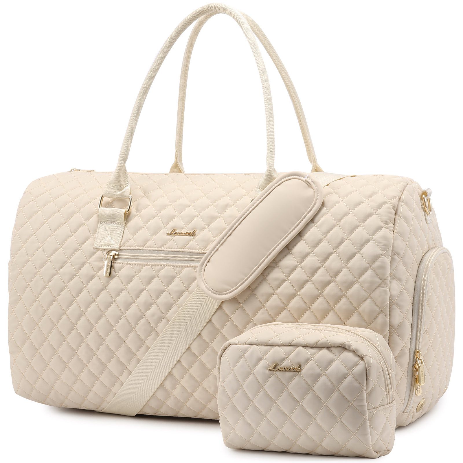 LOVEVOOK Reisetasche Damenhandgepäcktasche mit Kosmetiktasche, Nass- und Trockenschuhtasche für Flugzeug-Handgepäck