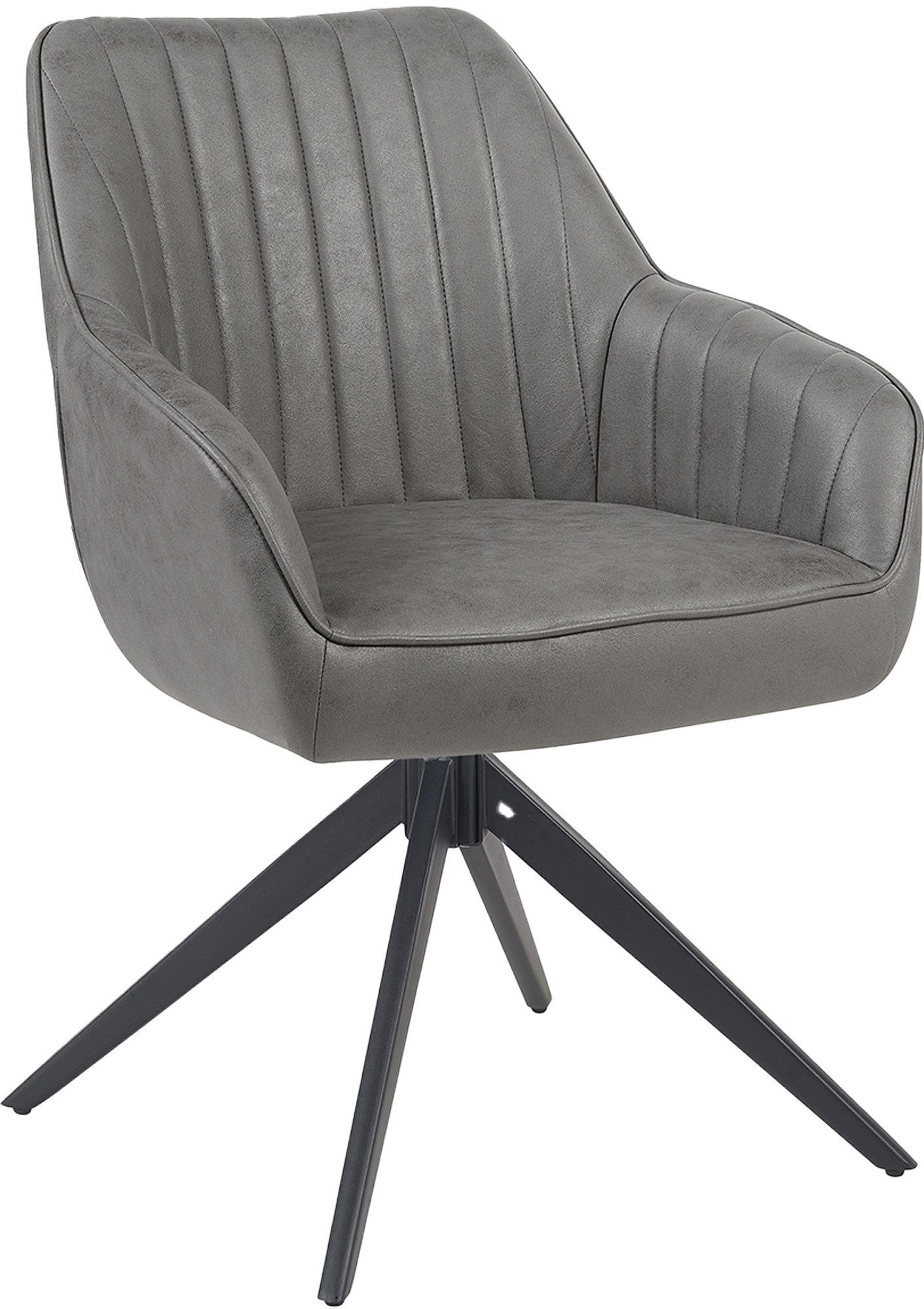 B&D home Polsterstuhl ARVIT (1 St), mit Armlehnen, Taschenfederkern-Sitz, Metallgestell 360° drehbar