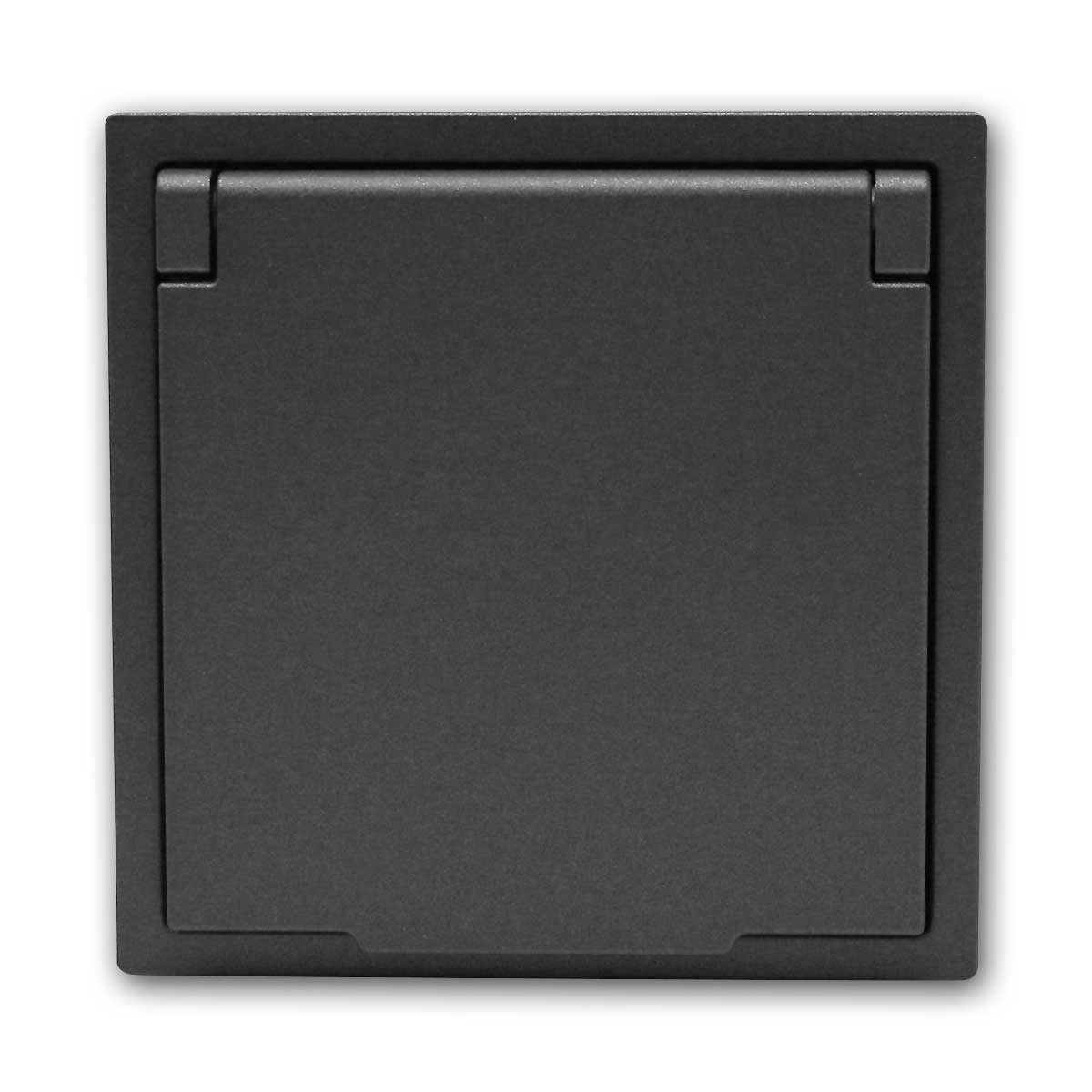 McPower Unterputz-Steckdose SHALLOW Steckdose IP44 anthr, 250V~/16A mit Rahmen