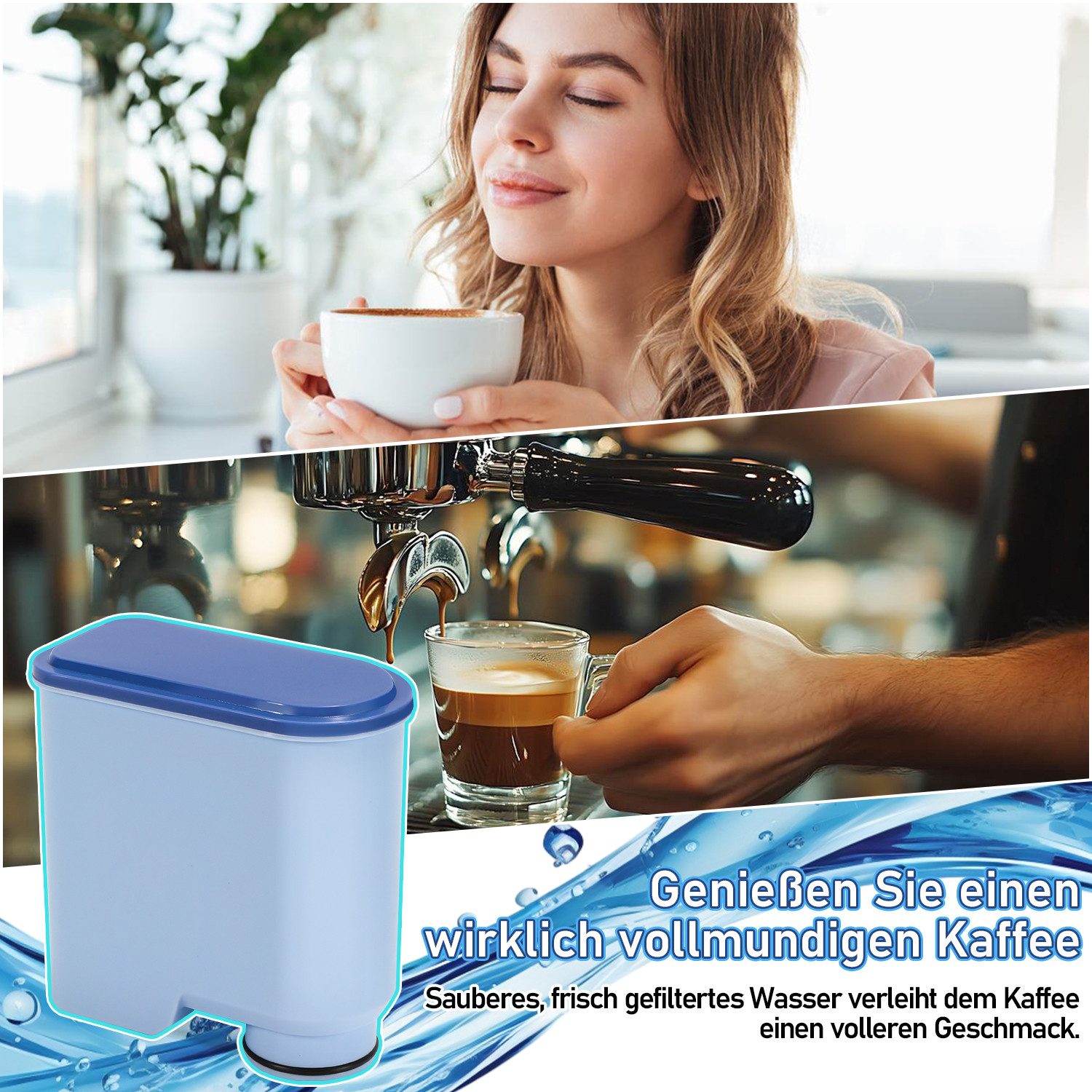 Clanmacy Wasserfilter 2x Waterdrop Ersatzwasserfilter für Philips AquaClean CA6903/10 SÜD, Zubehör für Philips Saeco Kaffeevollautomaten, für Philips Saeco Aqua – Bild 5 von 5