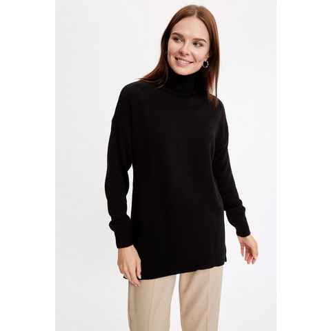 DeFacto Rollkragenpullover Damen Tunika Basic Turtleneck Knitwear Tunic