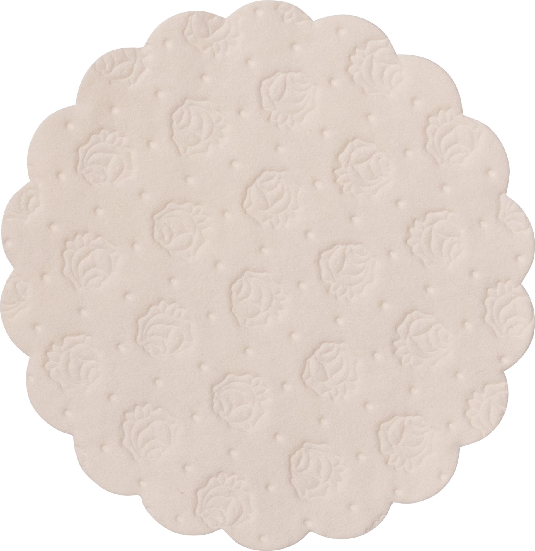 Demmler Tassenuntersetzer 500 Chamois Tassendeckchen, Glasuntersetzer mit Rosenprägung, 9cm, Made in Germany