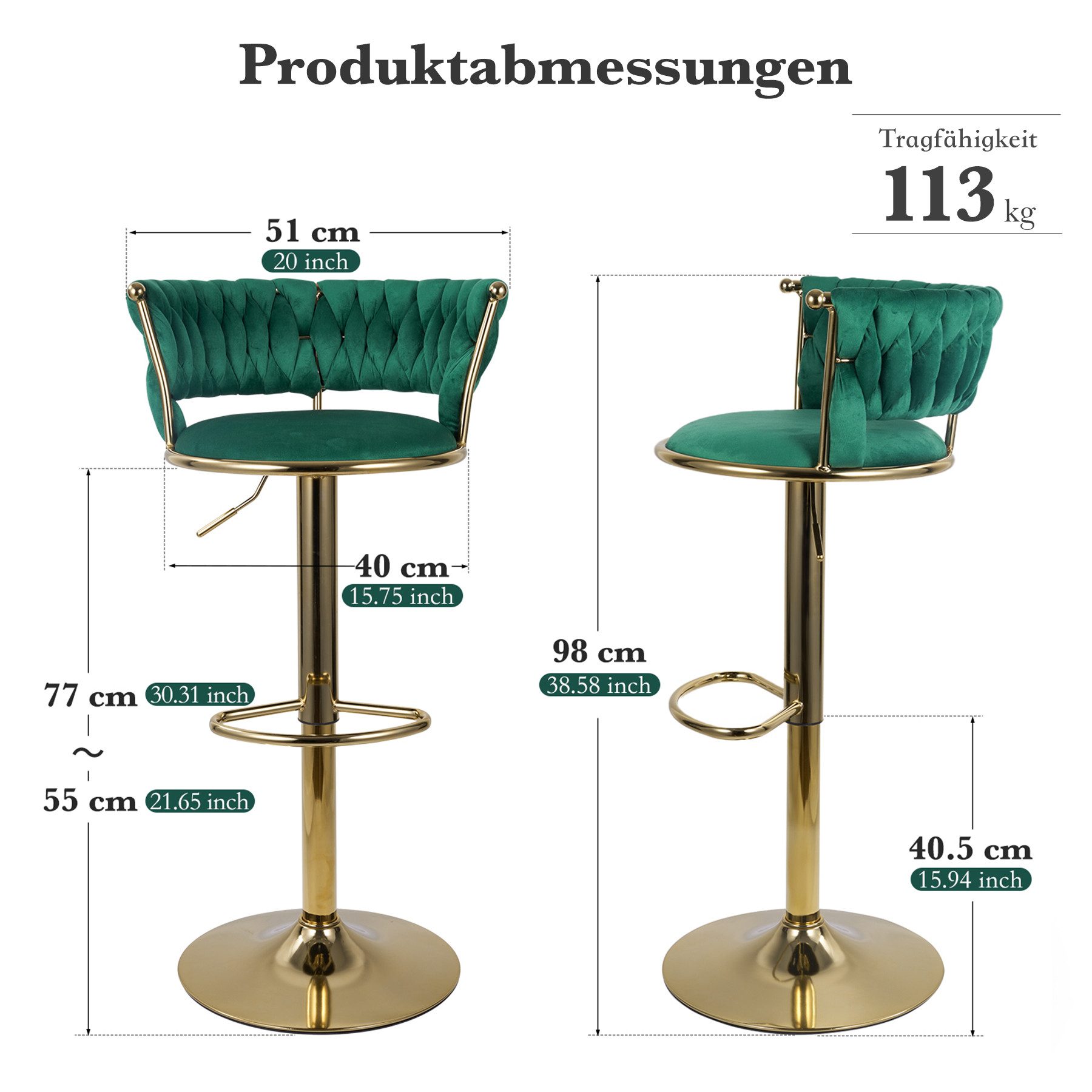 HawthyHome Barhocker Barstuhl mit Rückenlehne und günstig online kaufen