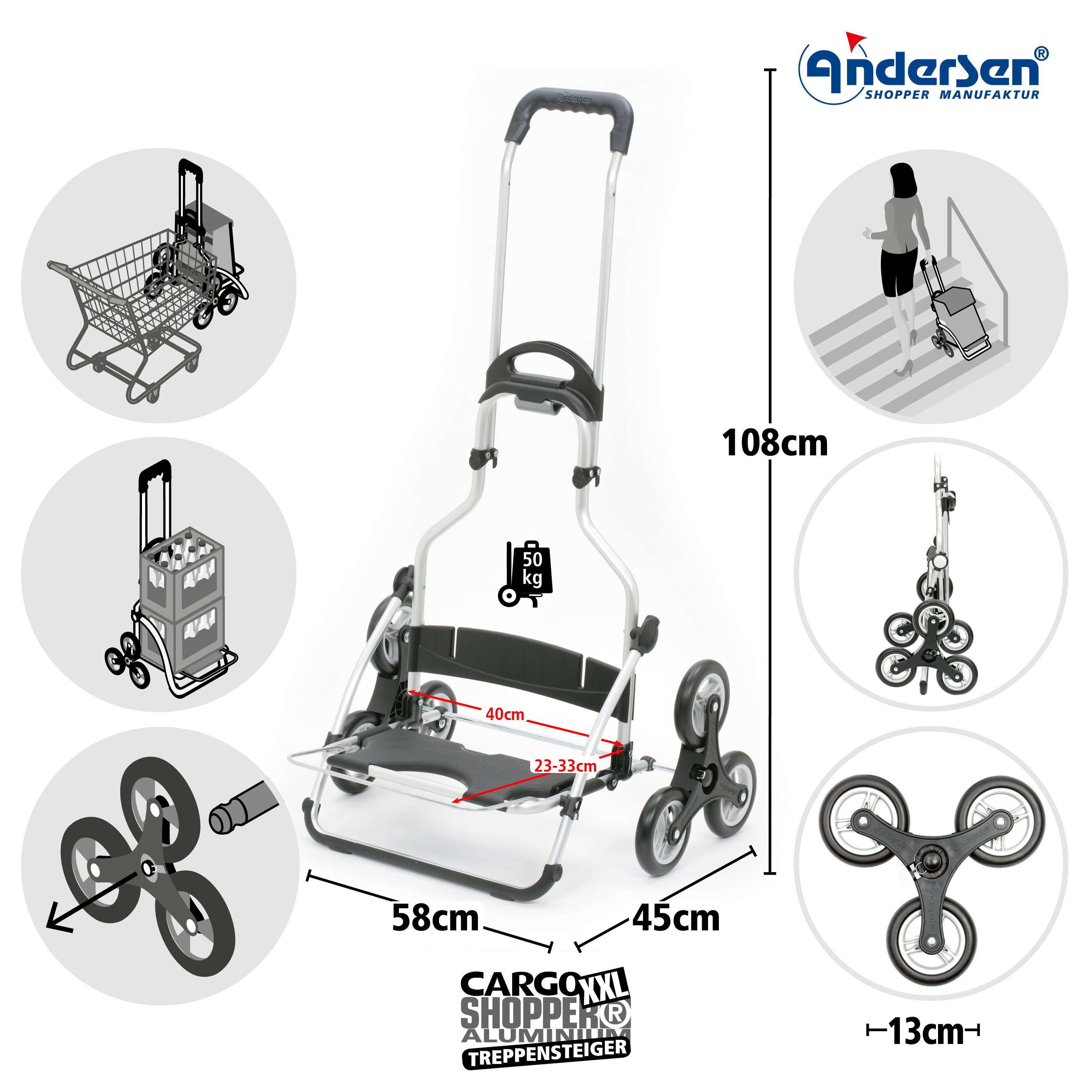 Andersen Einkaufstrolley Treppensteiger Cargo Shopper XXL günstig online kaufen
