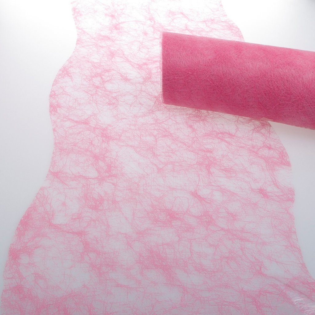 Deko AS Tischläufer Sizoflor Tischband Wellenschnitt rosa ca. 25 cm Rolle 25 Meter 60W 014