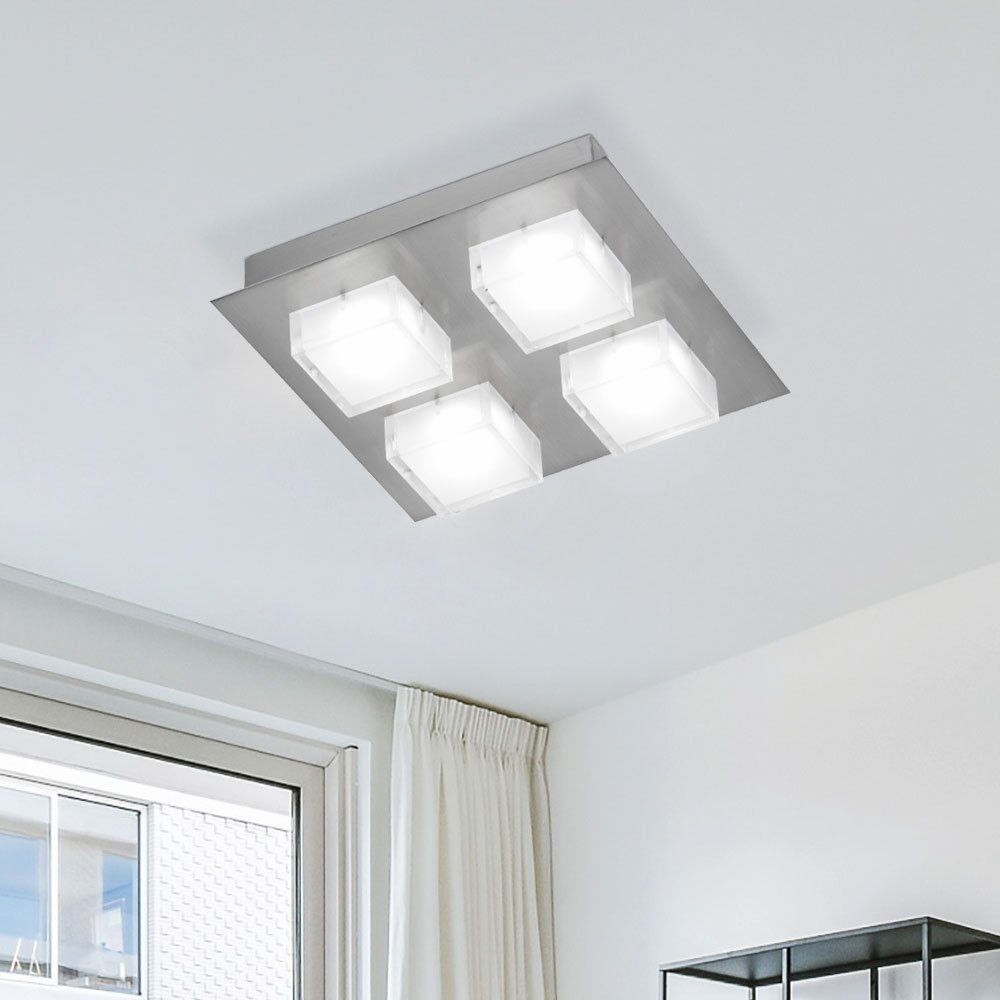 Deckenleuchte, LED LED-Leuchtmittel Deckenleuchte Modern Warmweiß, Wohnzimmerlampe fest verbaut, Flammig 4 Decke WOFI LED