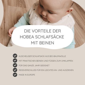HOBEA-Germany Babyschlafsack Schlafsack Punkte beige S, mit Füßen und Beinen