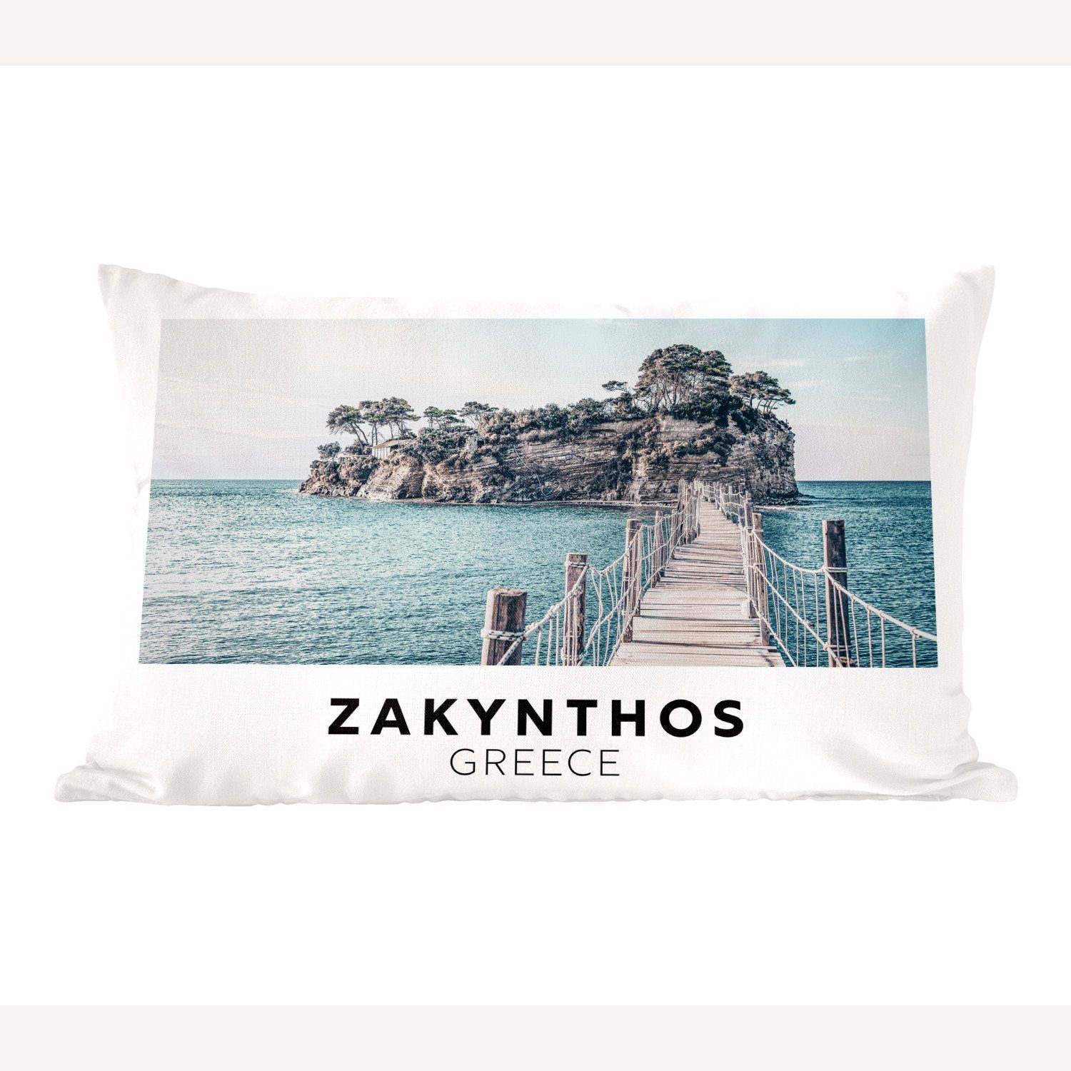 MuchoWow Dekokissen Zakynthos - Griechenland - Meer, Wohzimmer Dekoration, Zierkissen, Dekokissen mit Füllung, Schlafzimmer