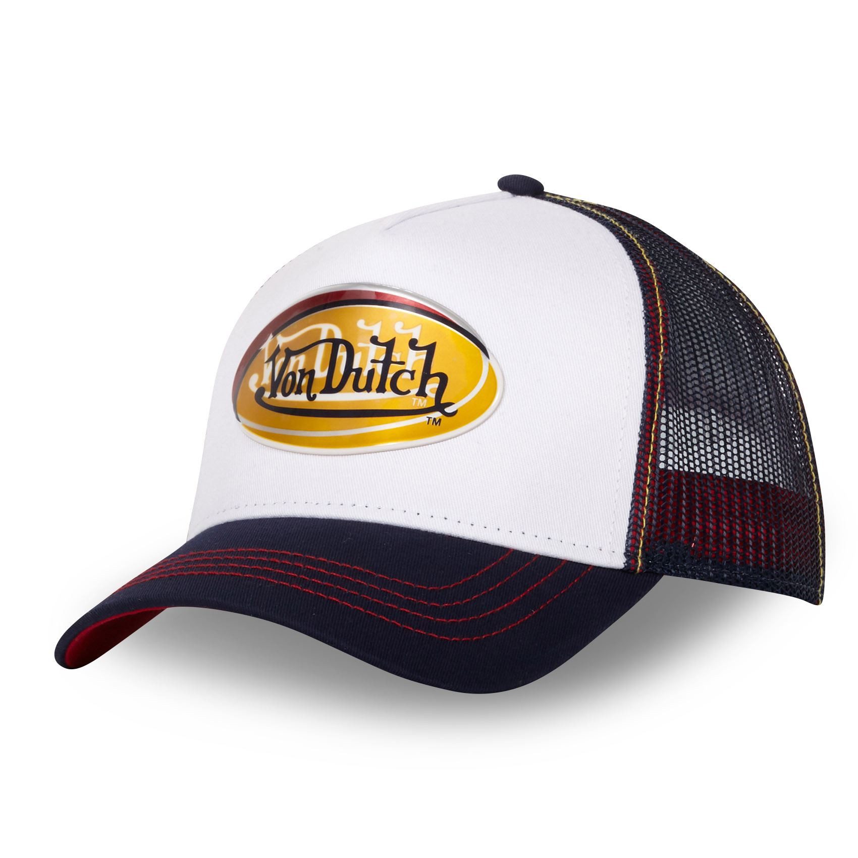 Von Dutch Trucker Cap Von Dutch Originals Trucker Cap - Contrast Stitch (Basecap, Meshcap, Trucker Kappe) Nähte in Kontrastfarben