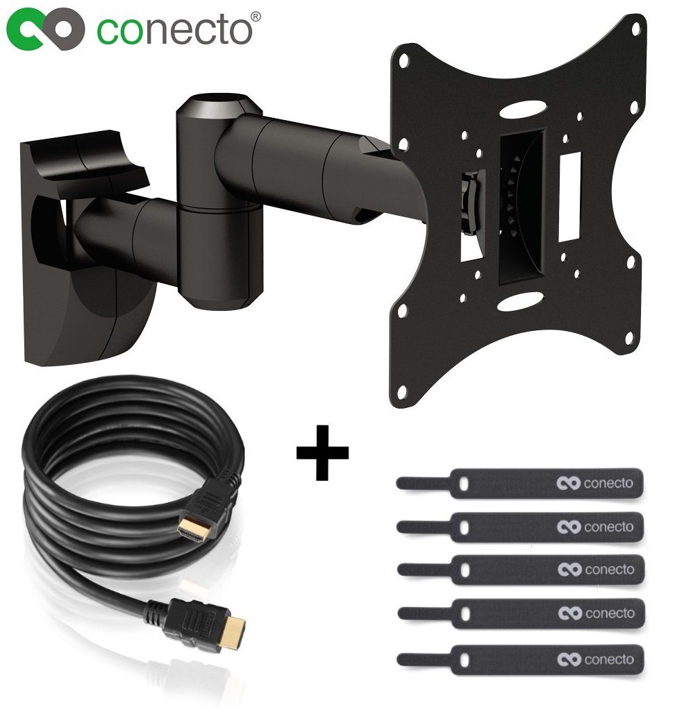 conecto TV Wandhalter für LCD LED Fernseher & Monitor TV-Wandhalterung, (bis 42 Zoll, schwenkbar, neigbar, ausziehbar)