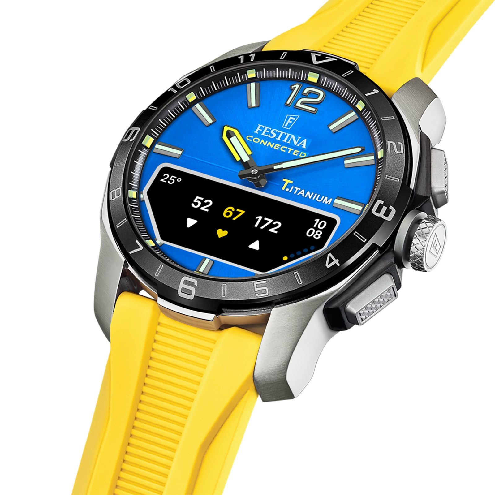 Festina Multifunktionsuhr Festina Herrenuhr Silikon gelb Festina, (Multifunktionsuhr), Herren Armbanduhr rund, Silikonarmband gelb