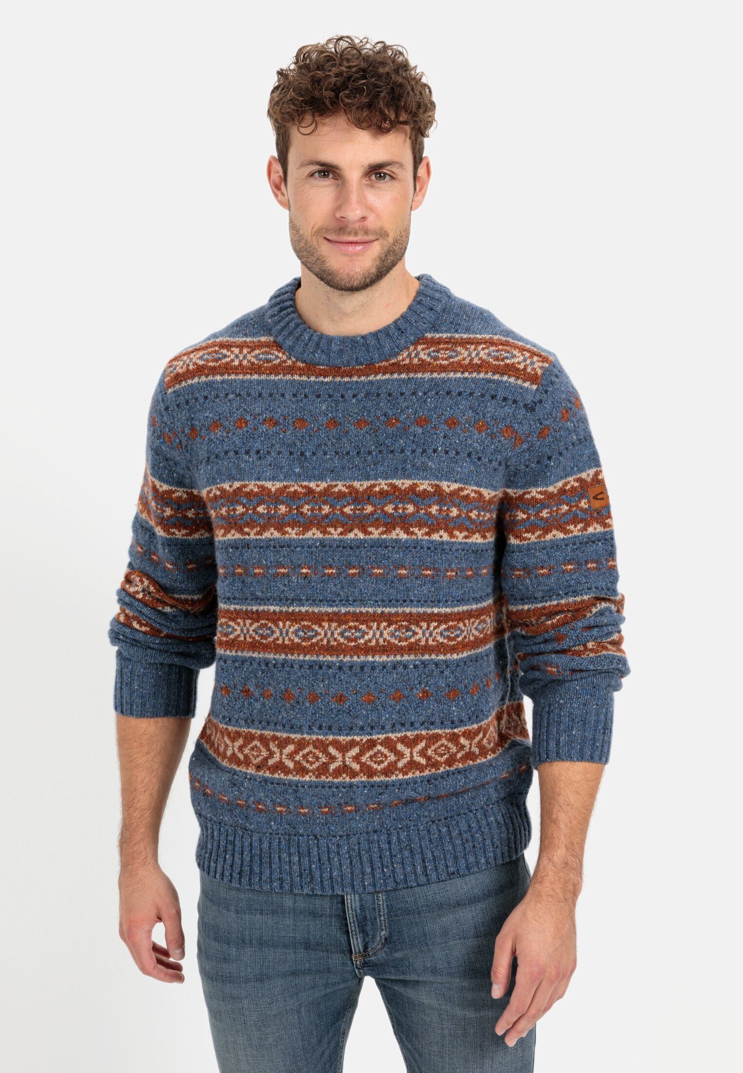 Strickpullover mit Kontraststreifen