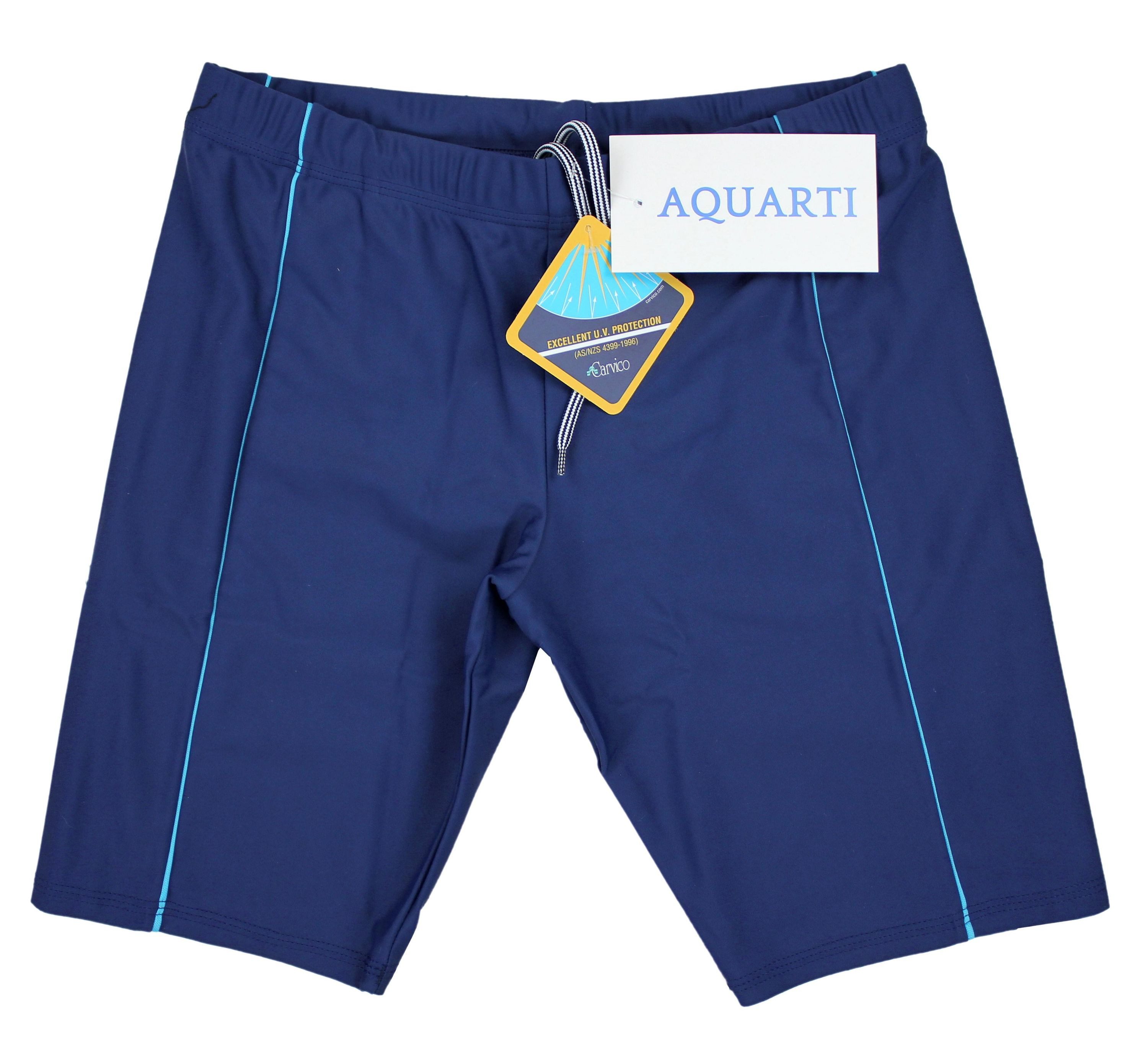 Aquarti Badehose Aquarti Herren Lange Badehose mit Kontrast-Paspel Jammer