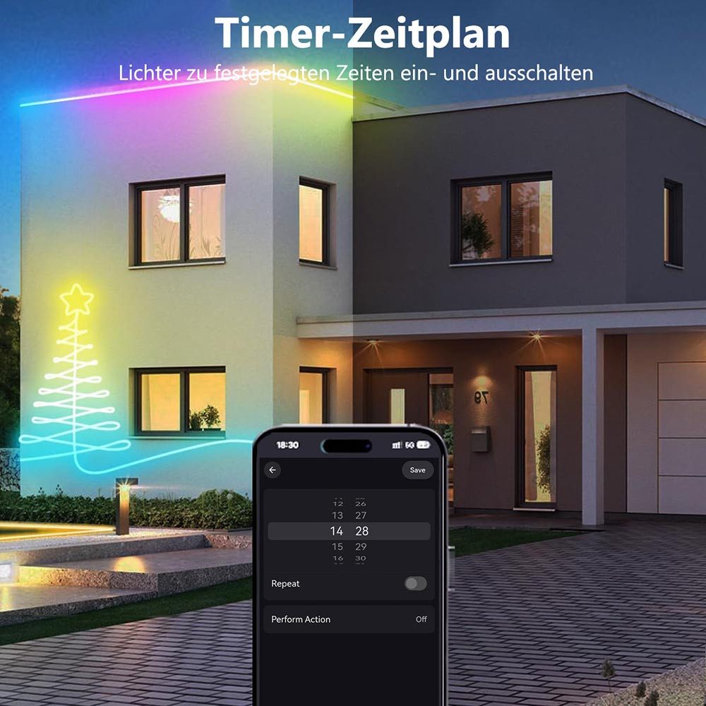 MUPOO LED-Streifen LED Neon Lichterkette, RGB Neonlicht, USB-betrieben, App günstig online kaufen